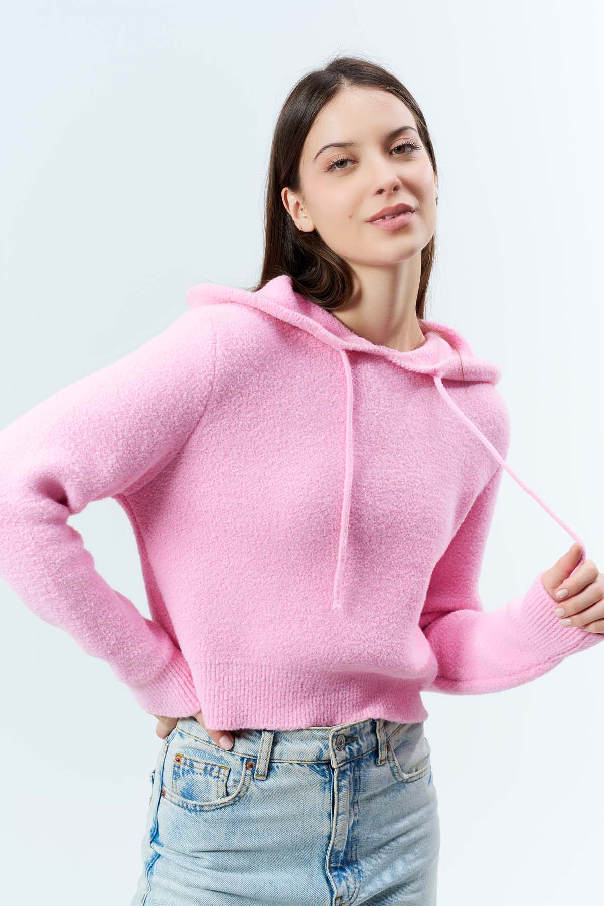 Angora Kapüşonlu Kazak