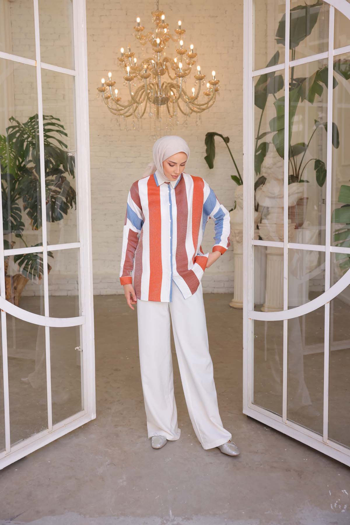 Renkli  Çizgili Gömlek