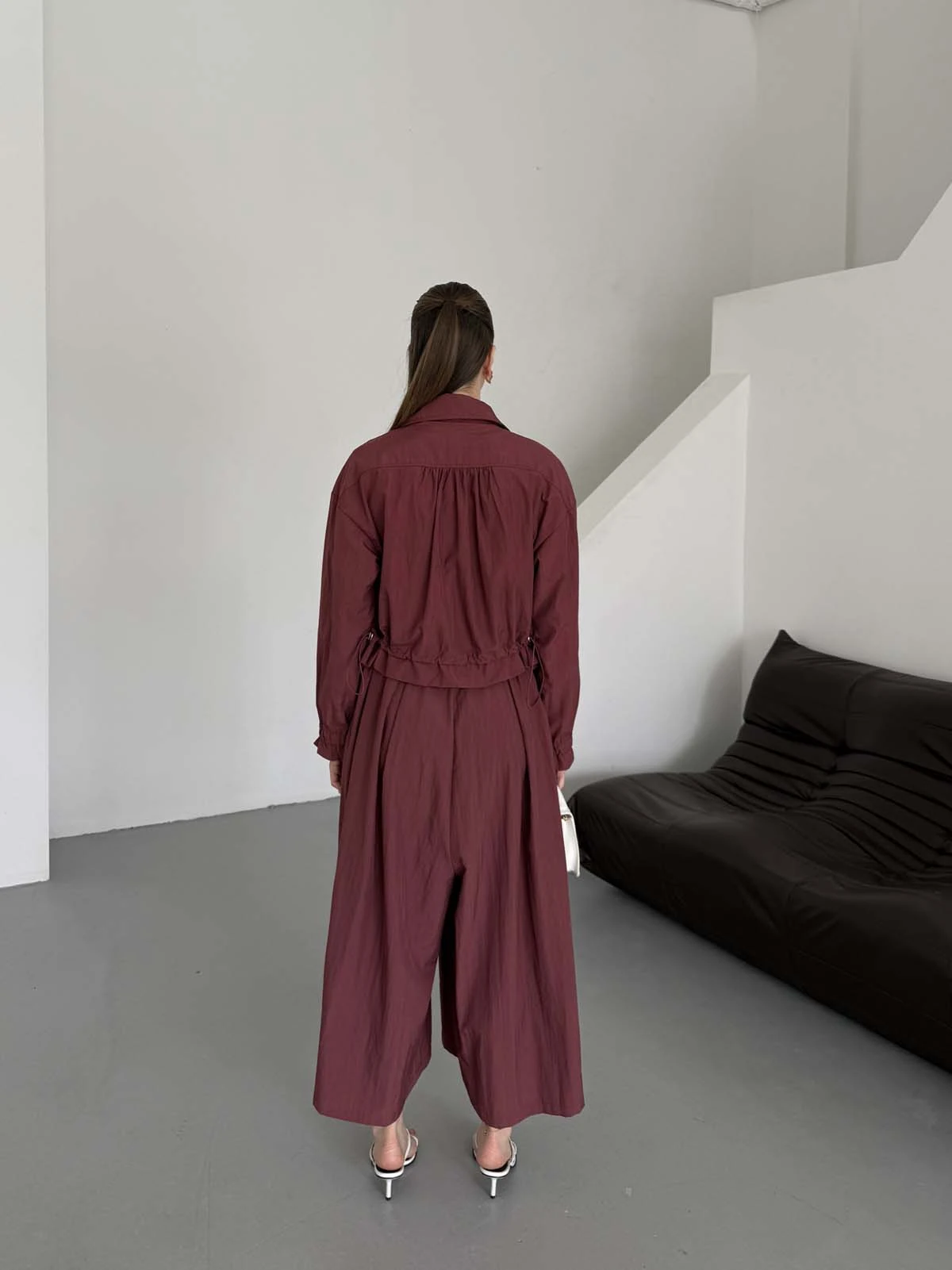 Çıtçıtlı  Büzgülü Kısa Mont