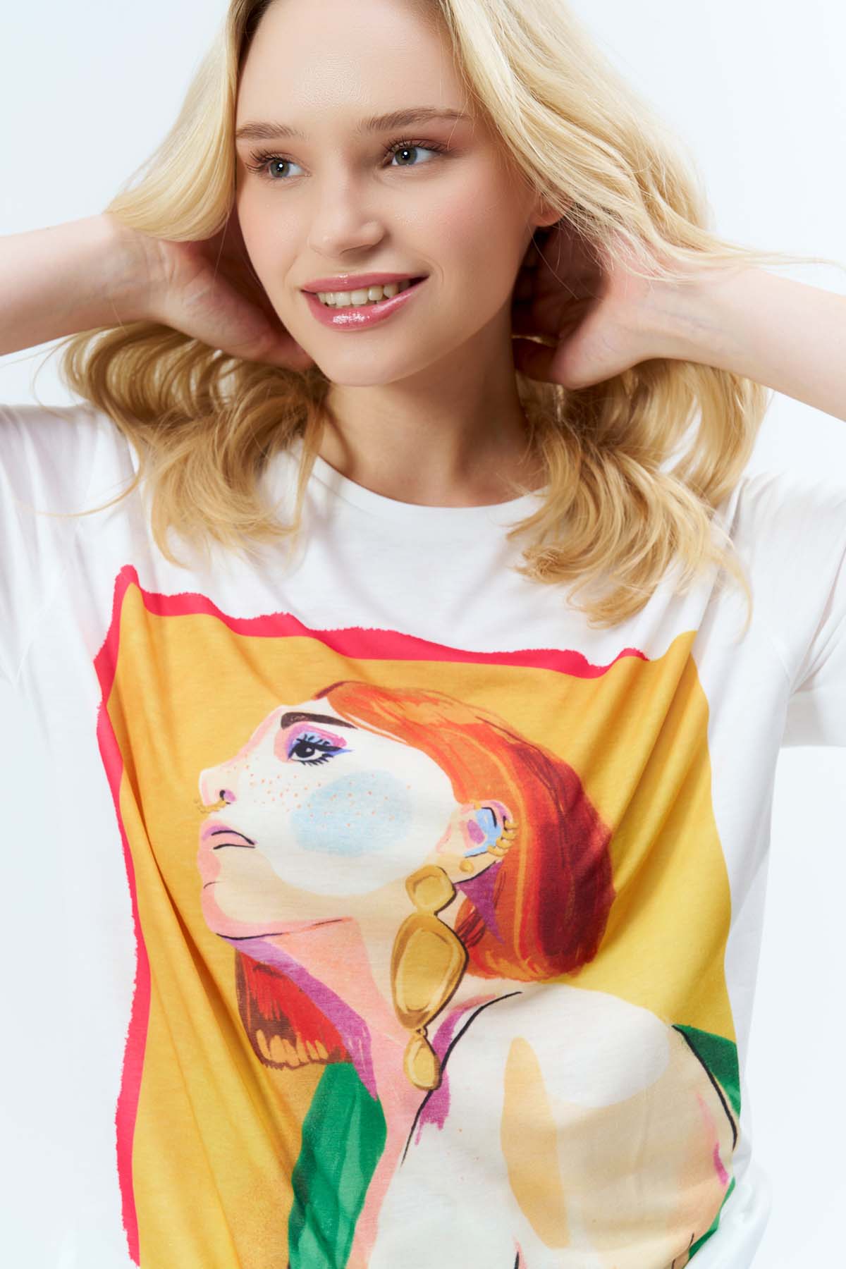 Kadın  Baskılı  Basıc Tişört