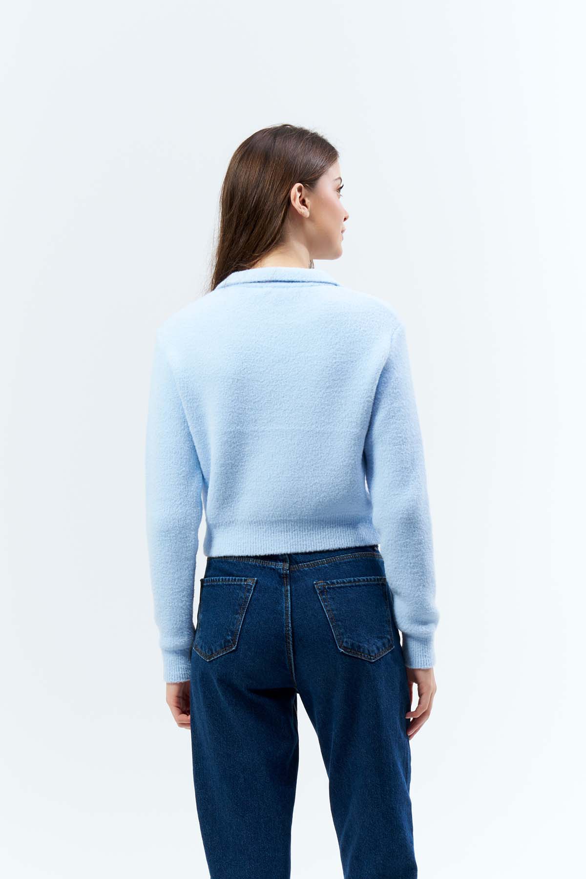 Angora Gömlek Yaka Kazak