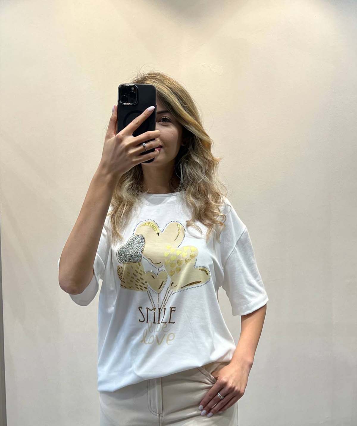 Kalpli  Basıc Taşlı  Tişört