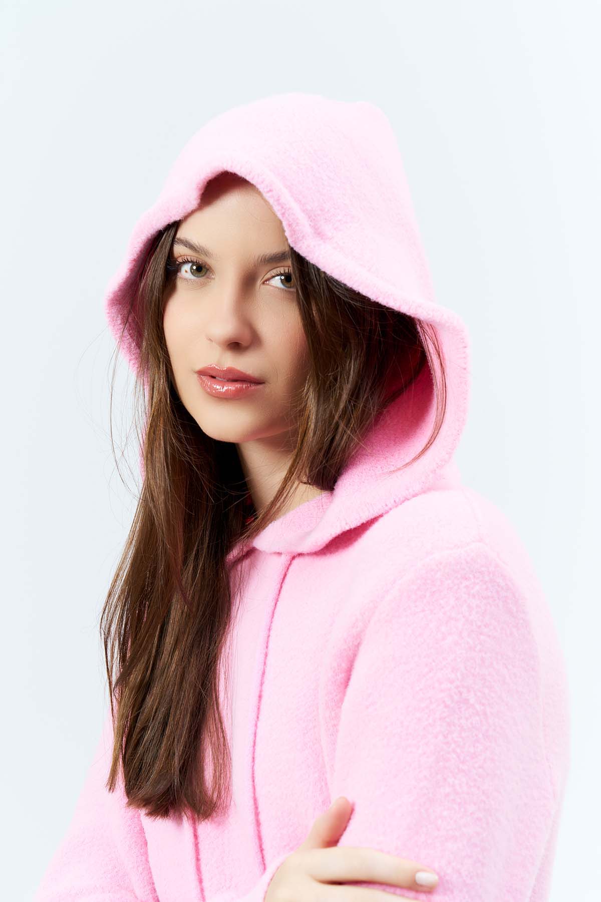 Angora Kapüşonlu Kazak