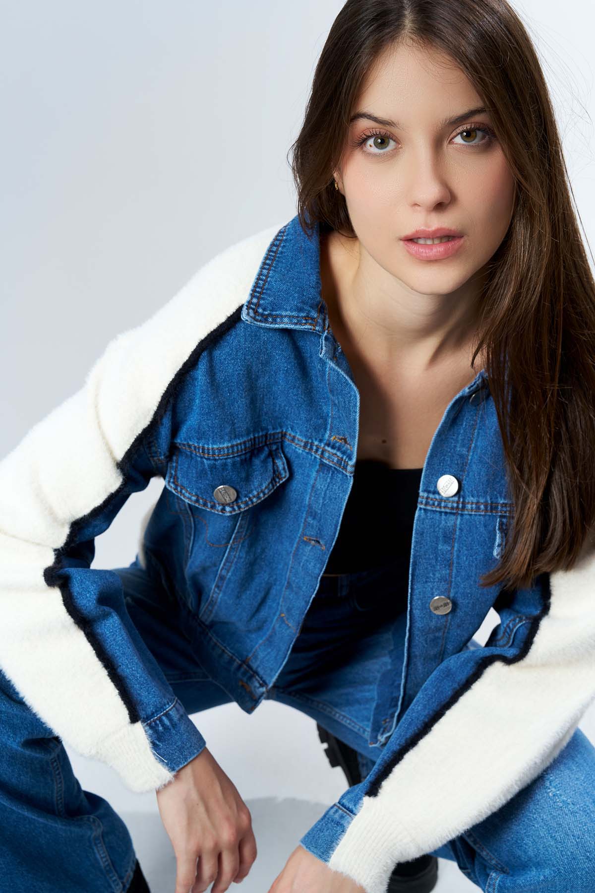 Angora Kot Garnili Ceket