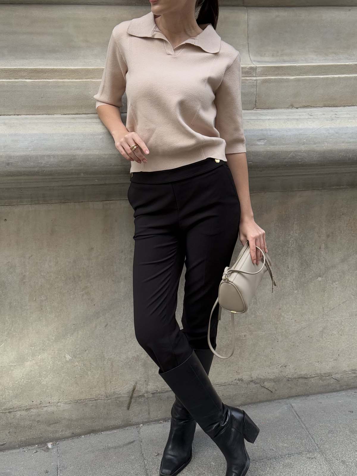 Kısa Kollu Gömlek Yaka Kazak