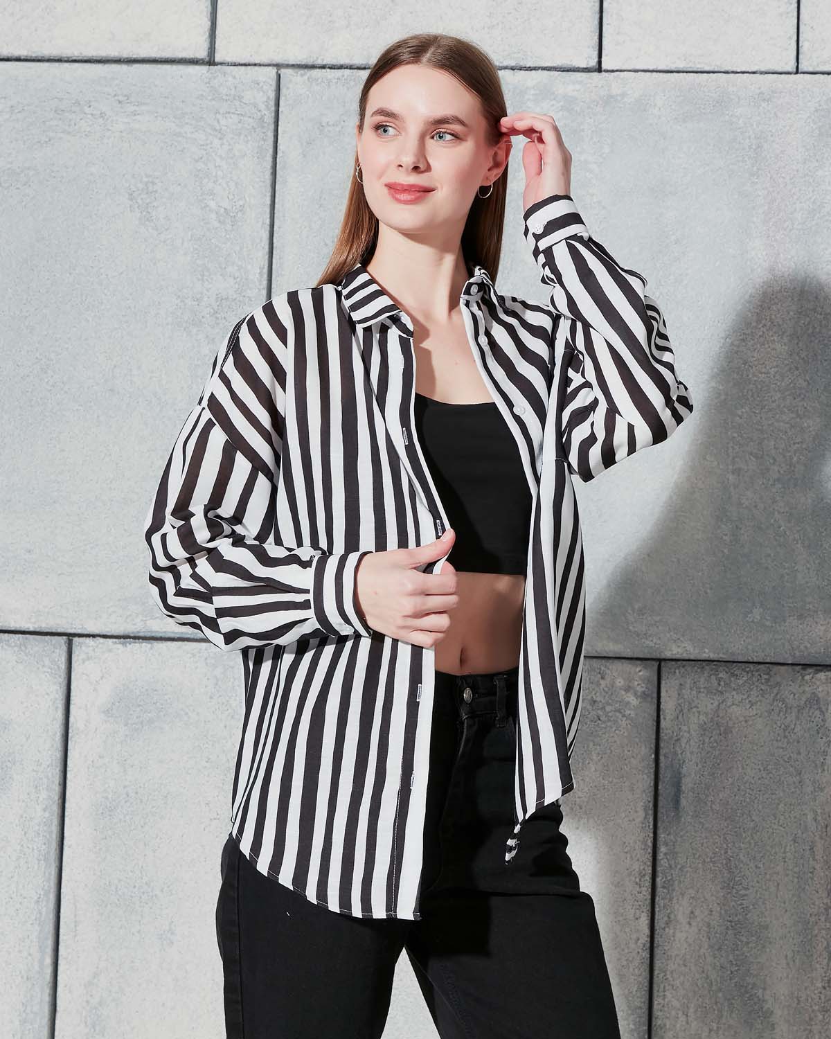 Çizgili Keten Gömlek