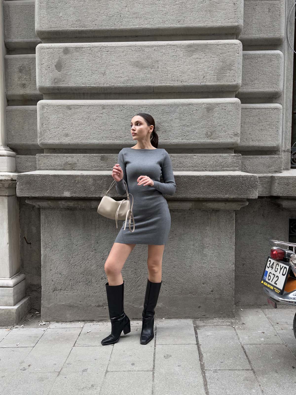 Korsman Kayık Yaka Elbise