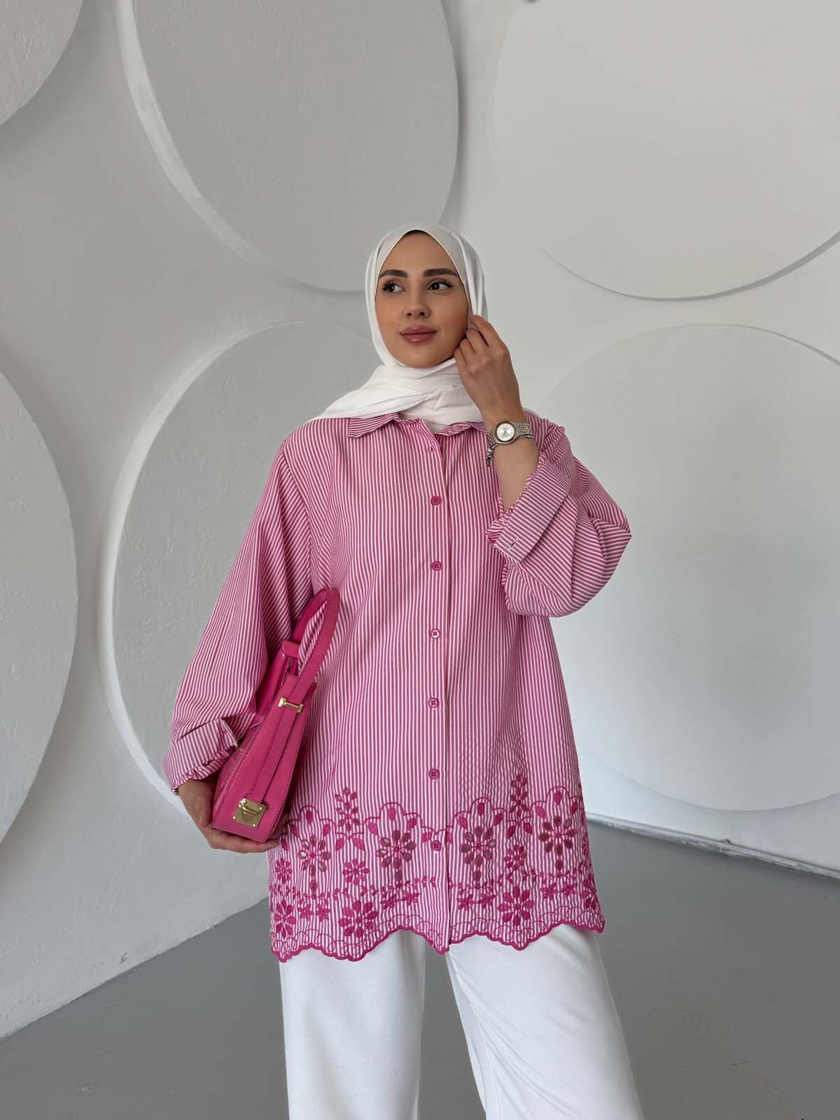 Çizgili Gofre  Gömlek