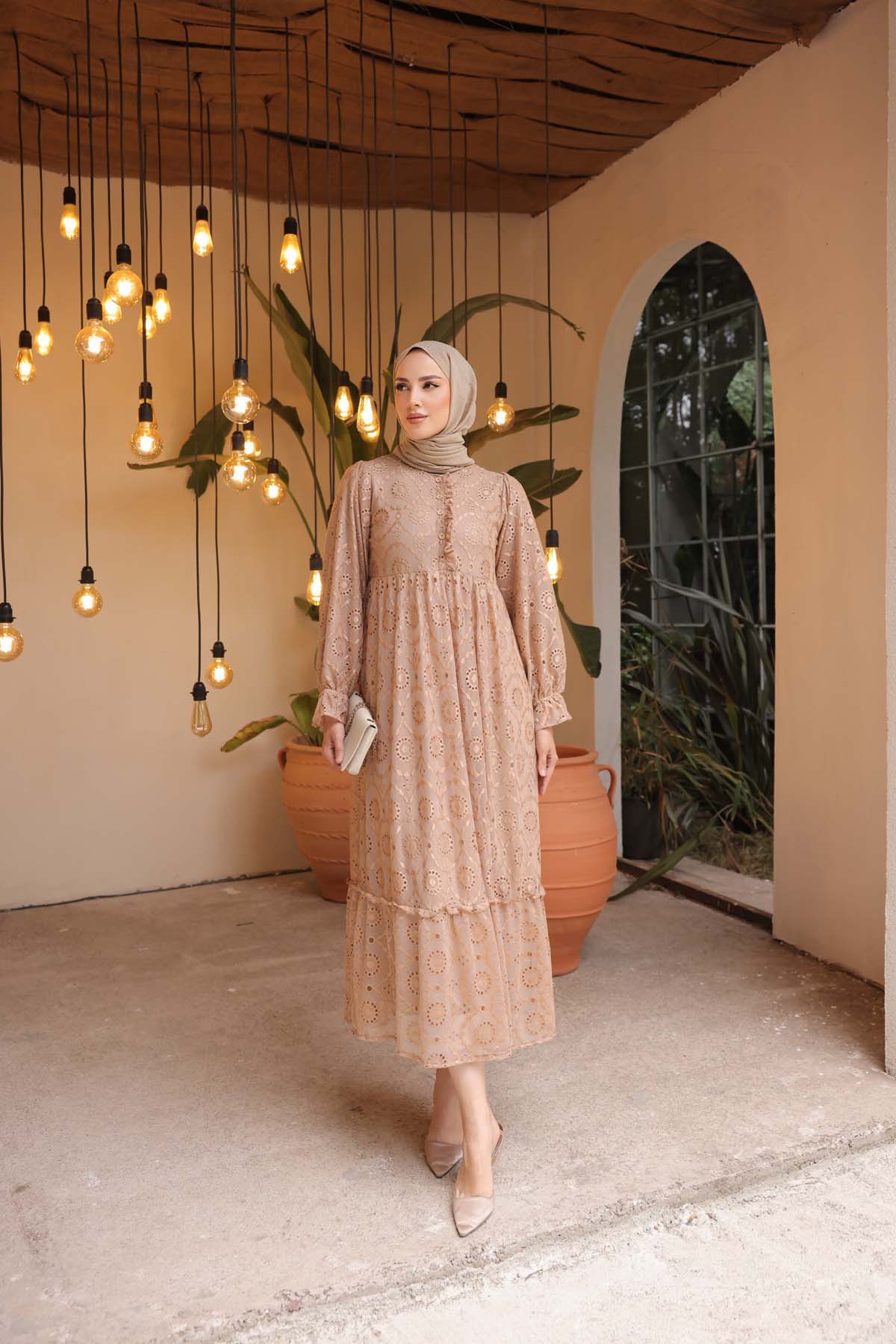 Uzun  Kollu Bayan  Elbise