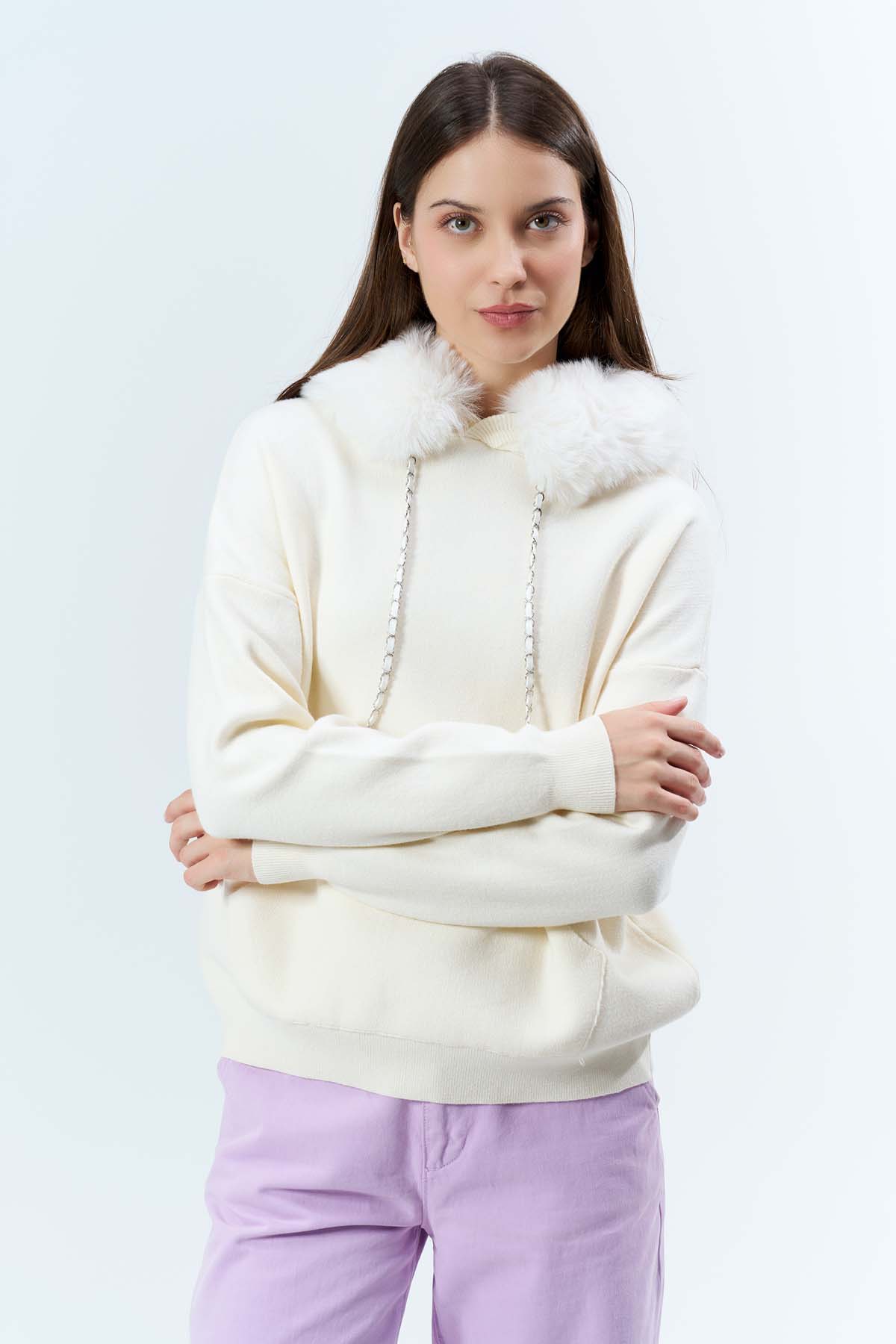 Korsman Kürklü Kanguru Cepli Kazak