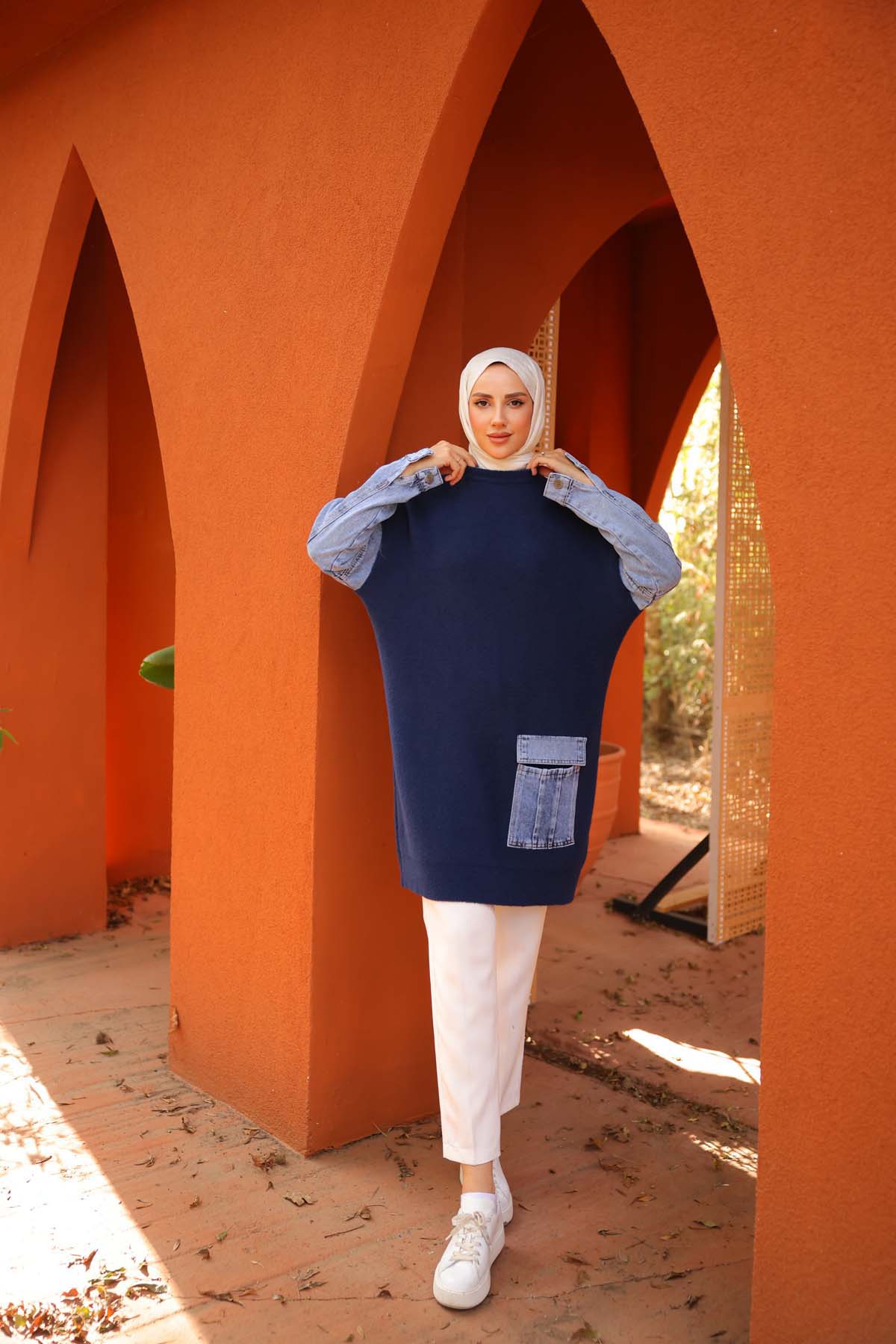 Angora Kot Kollu Kot Cepli Tunik