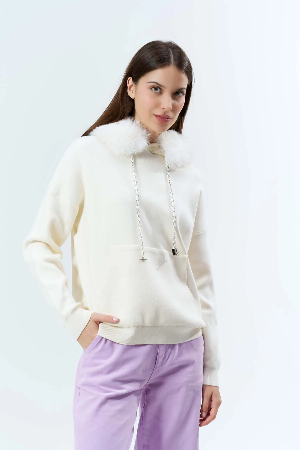 Korsman Kürklü Kanguru Cepli Kazak