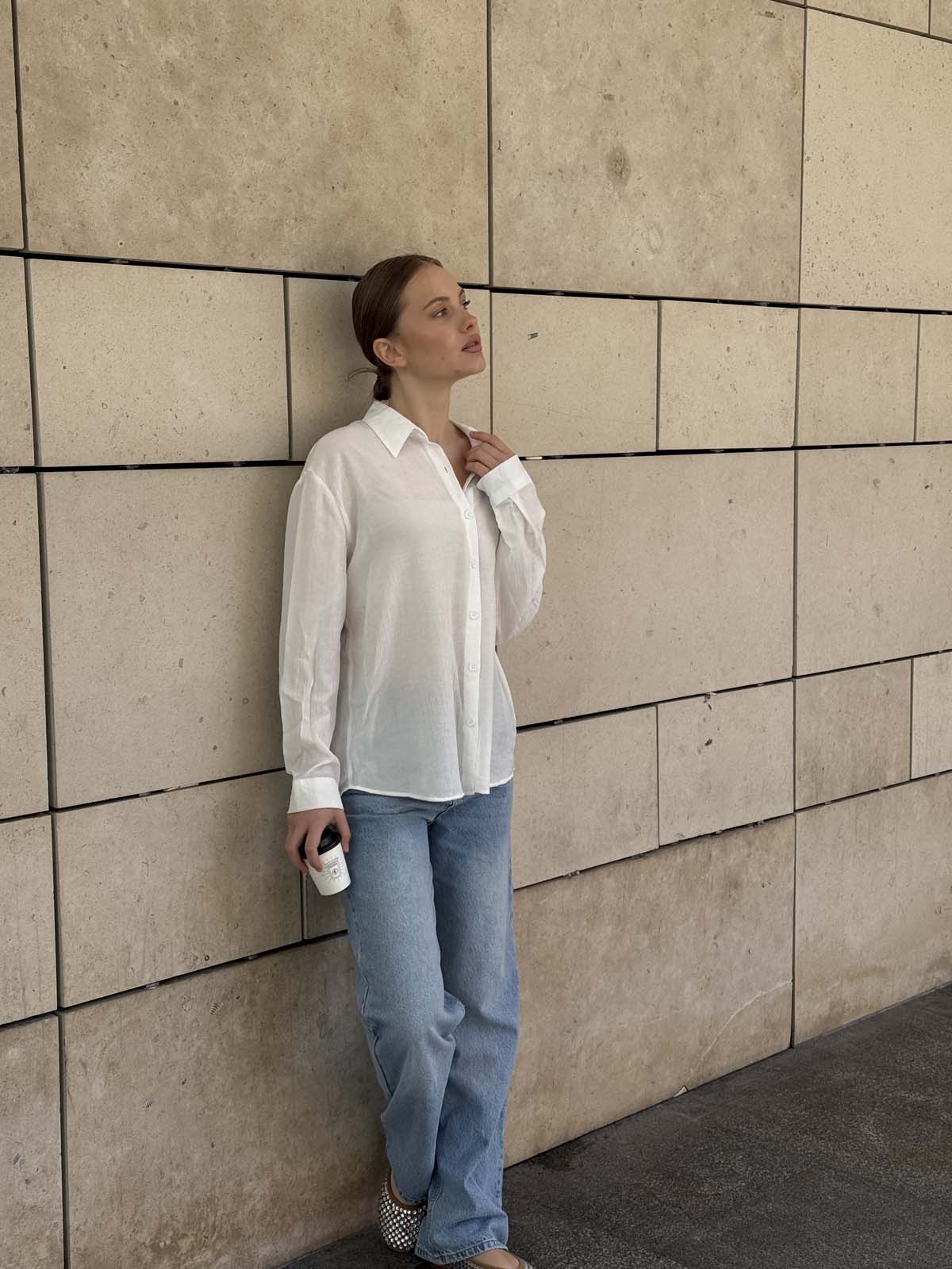 Önü  Kuş Nakışlı  Gömlek