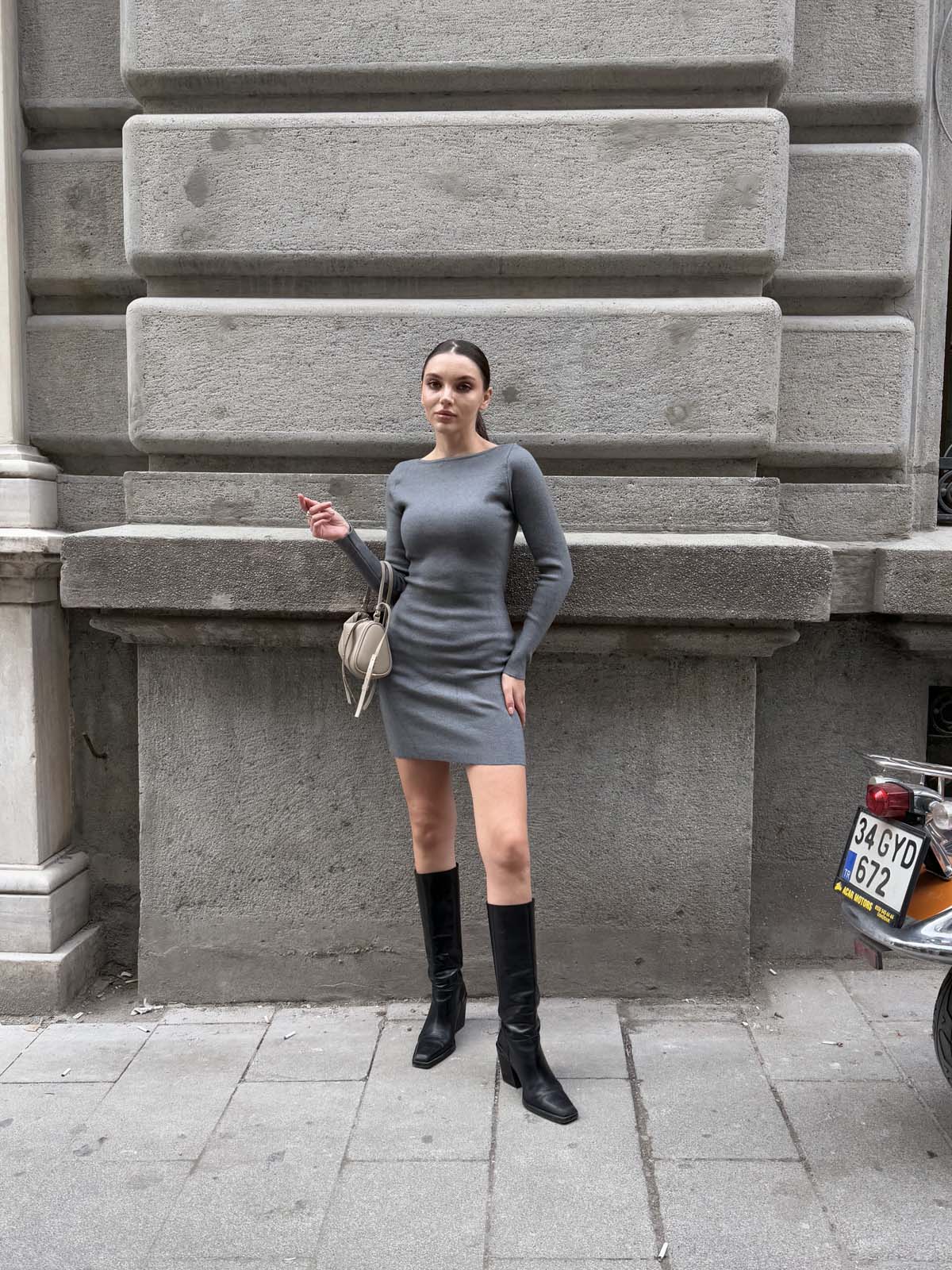 Korsman Kayık Yaka Elbise