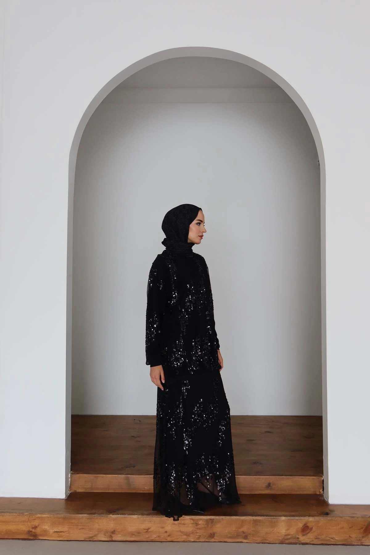 Pullu Tüllü  Uzun Tunik