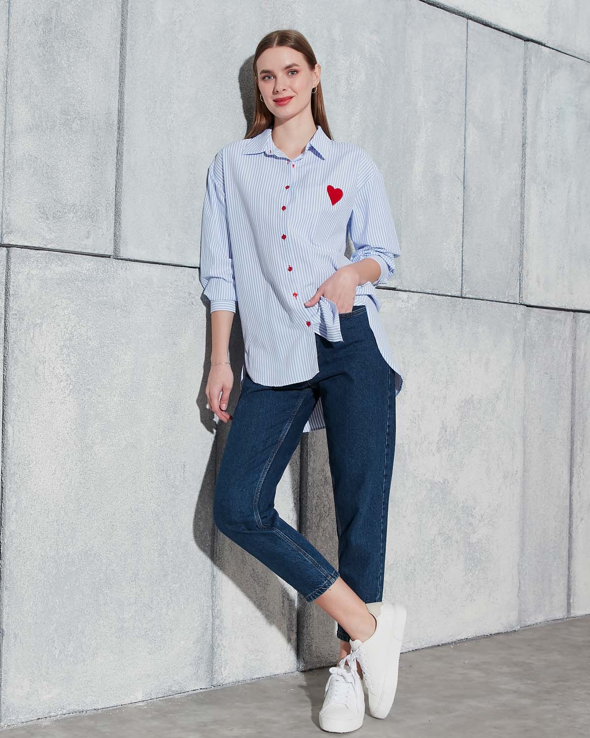 KALPLİ ÇİZGİLİ GÖMLEK