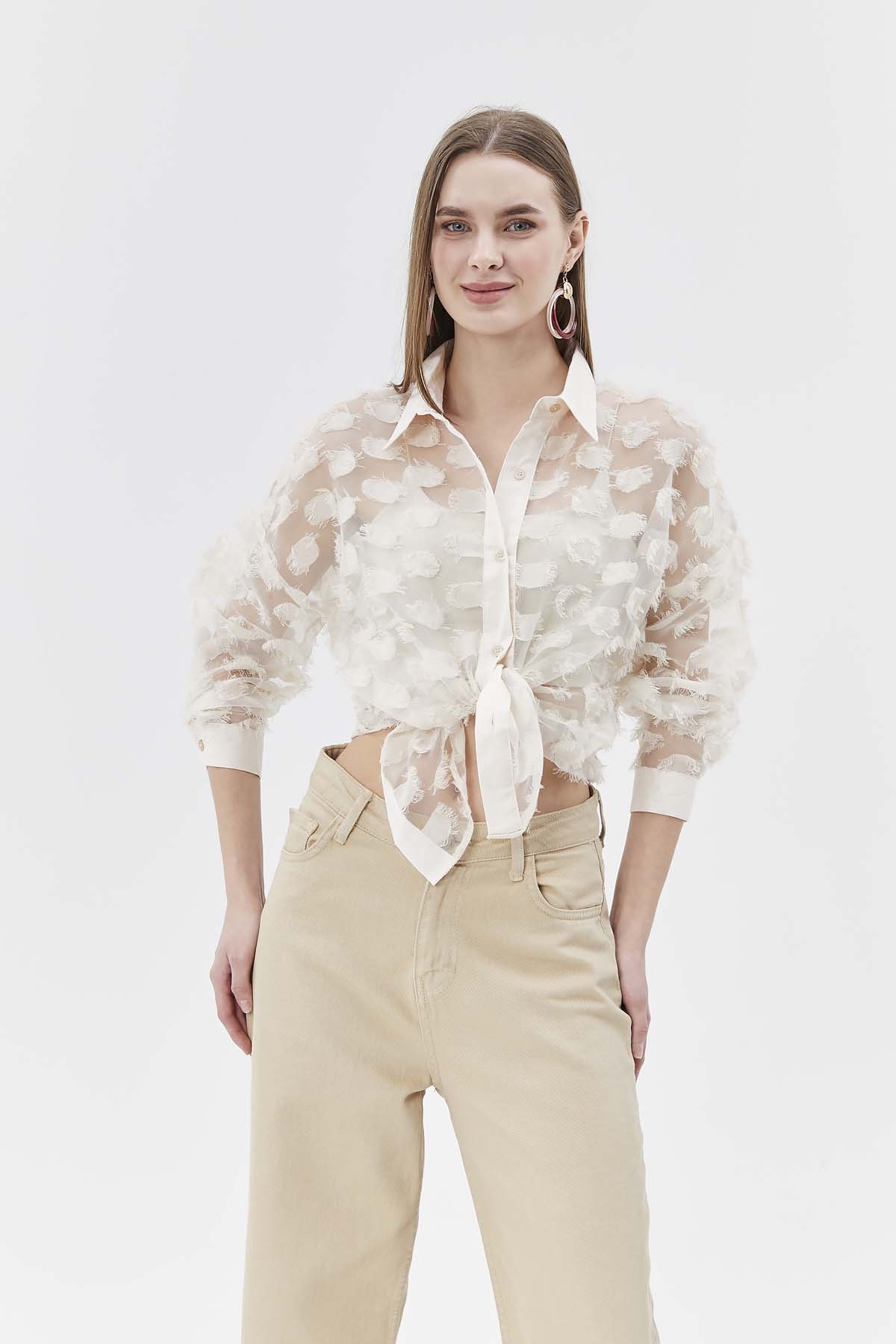 Kesmeli Organze Gömlek