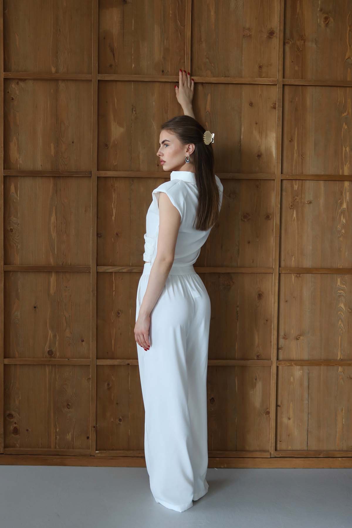 BELİ LASTİKLİ PİLELİ PANTOLON