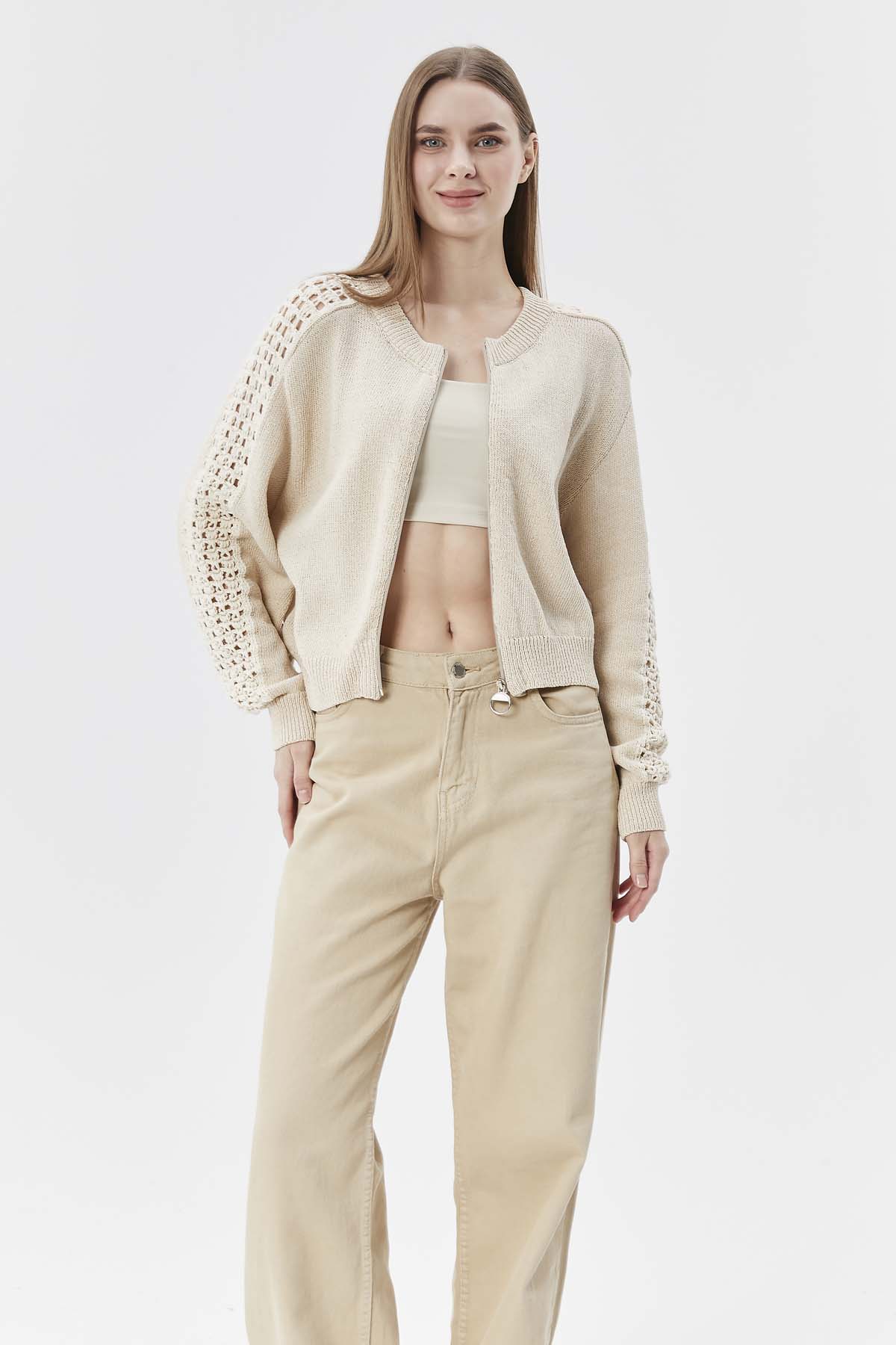 Kolları Delikli İtalyan Kol Hırka