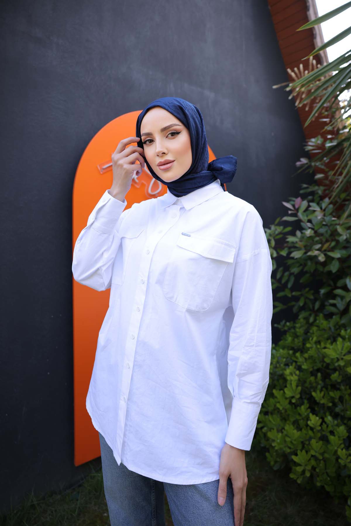 Arkası  Fermuarlı Gömlek