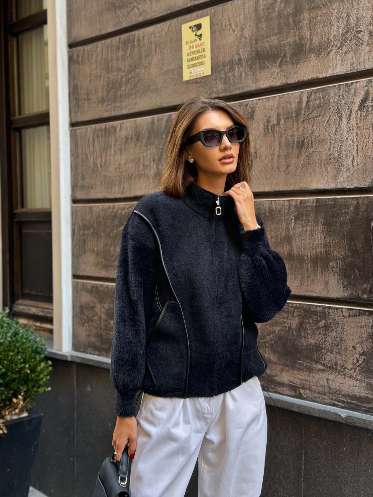 Angora Fermuarlı YarımBalıkcı Hırka