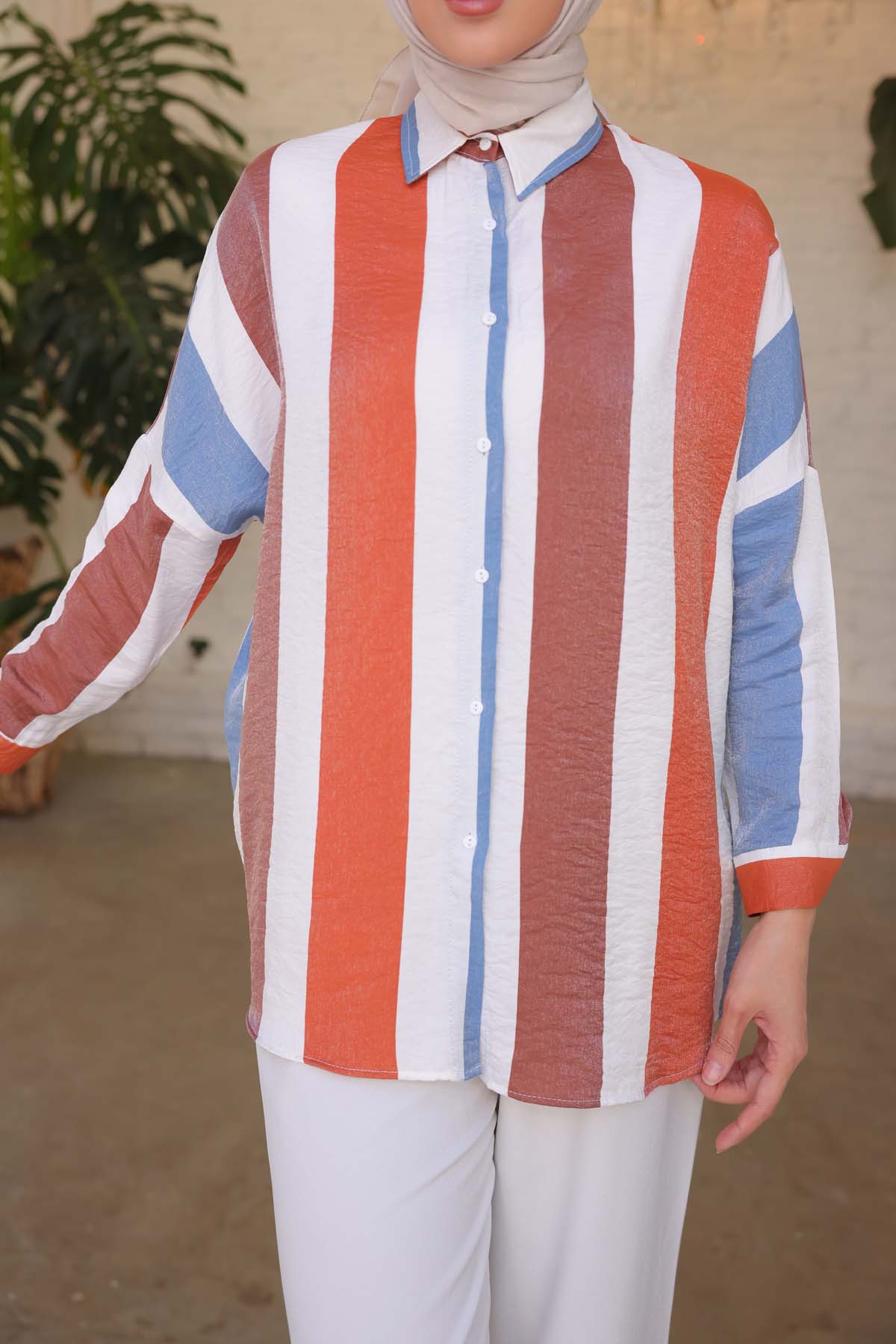 Renkli  Çizgili Gömlek