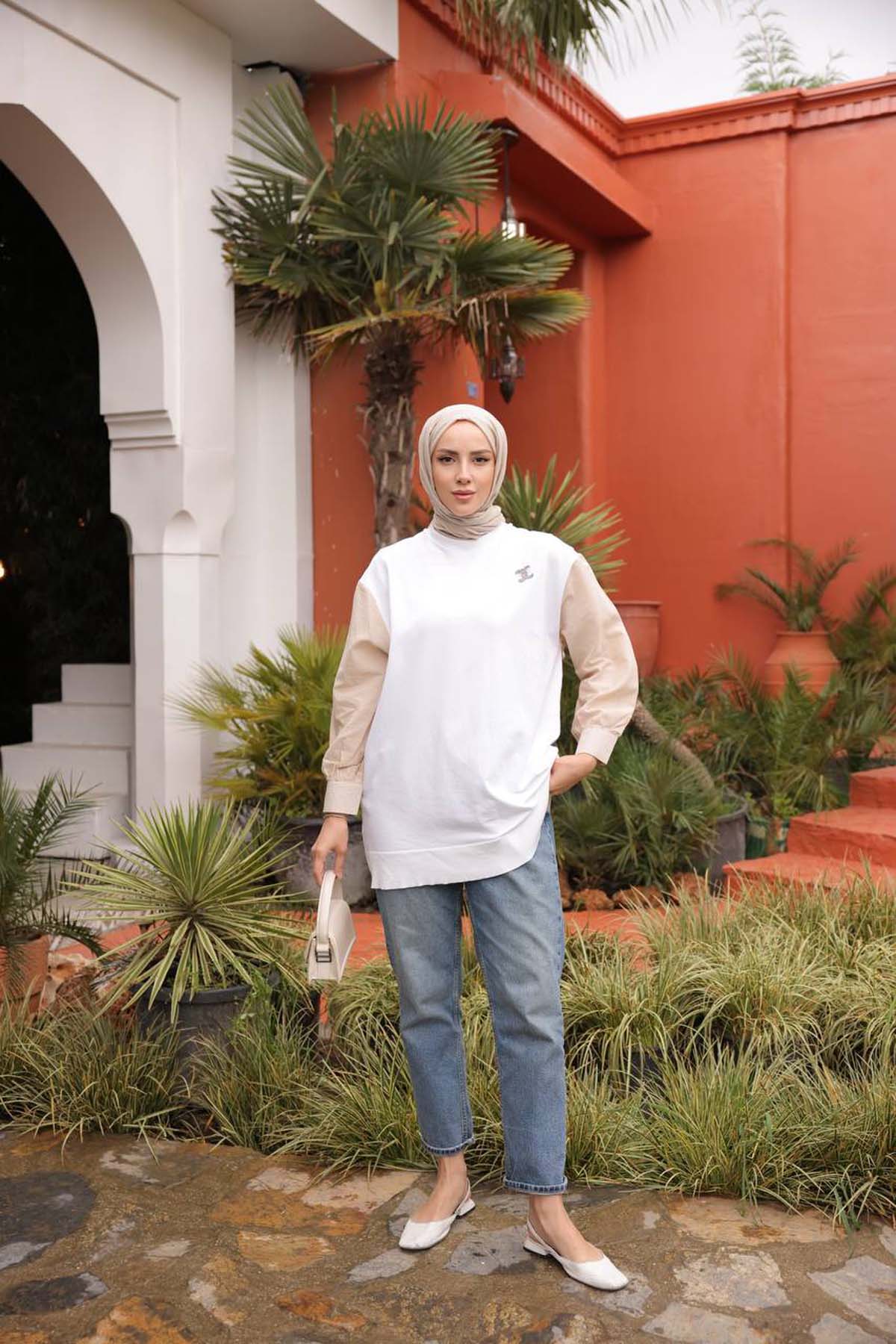 Merserize Kumaş Detaylı Tunik