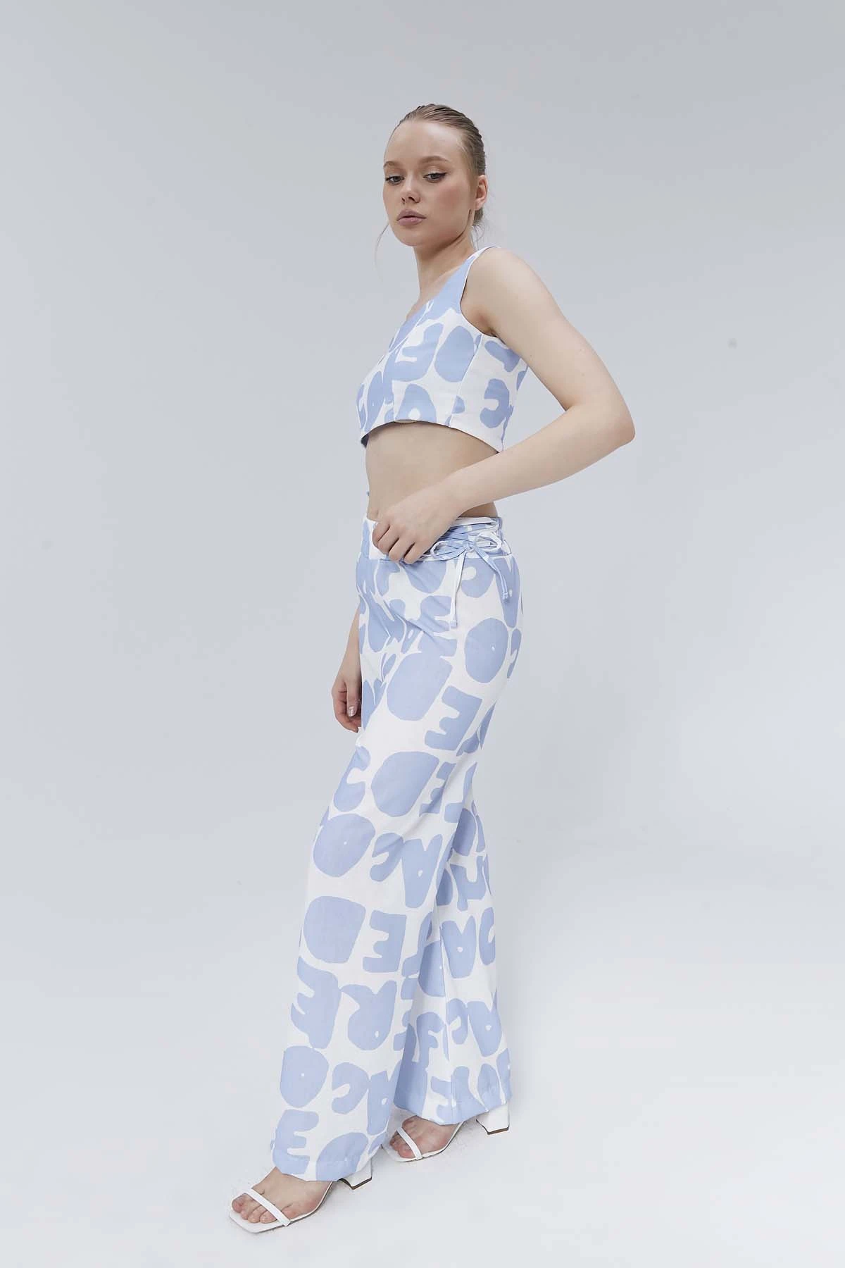 Dijital Baskılı Keten Takım