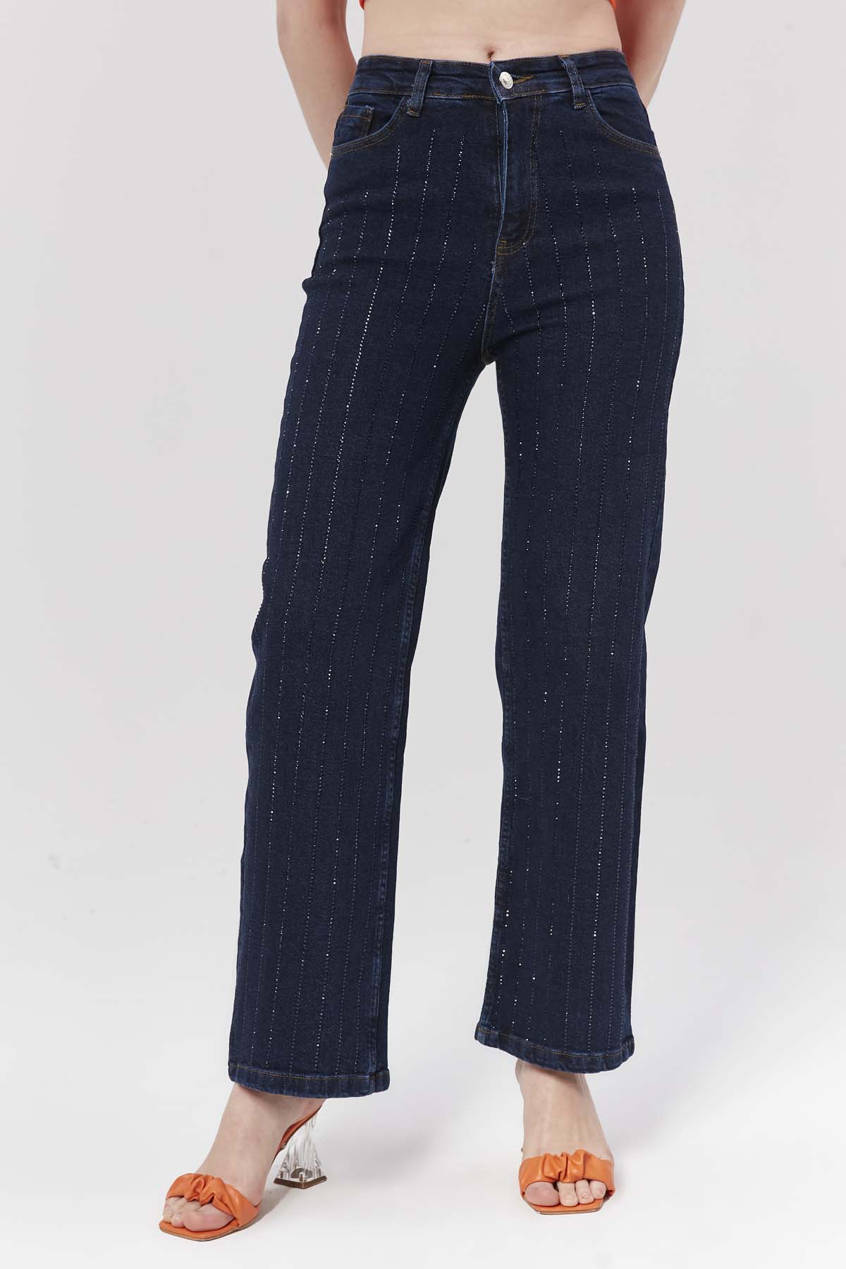 Şeritli   Taşlı  Salaş  Kot Pantolon