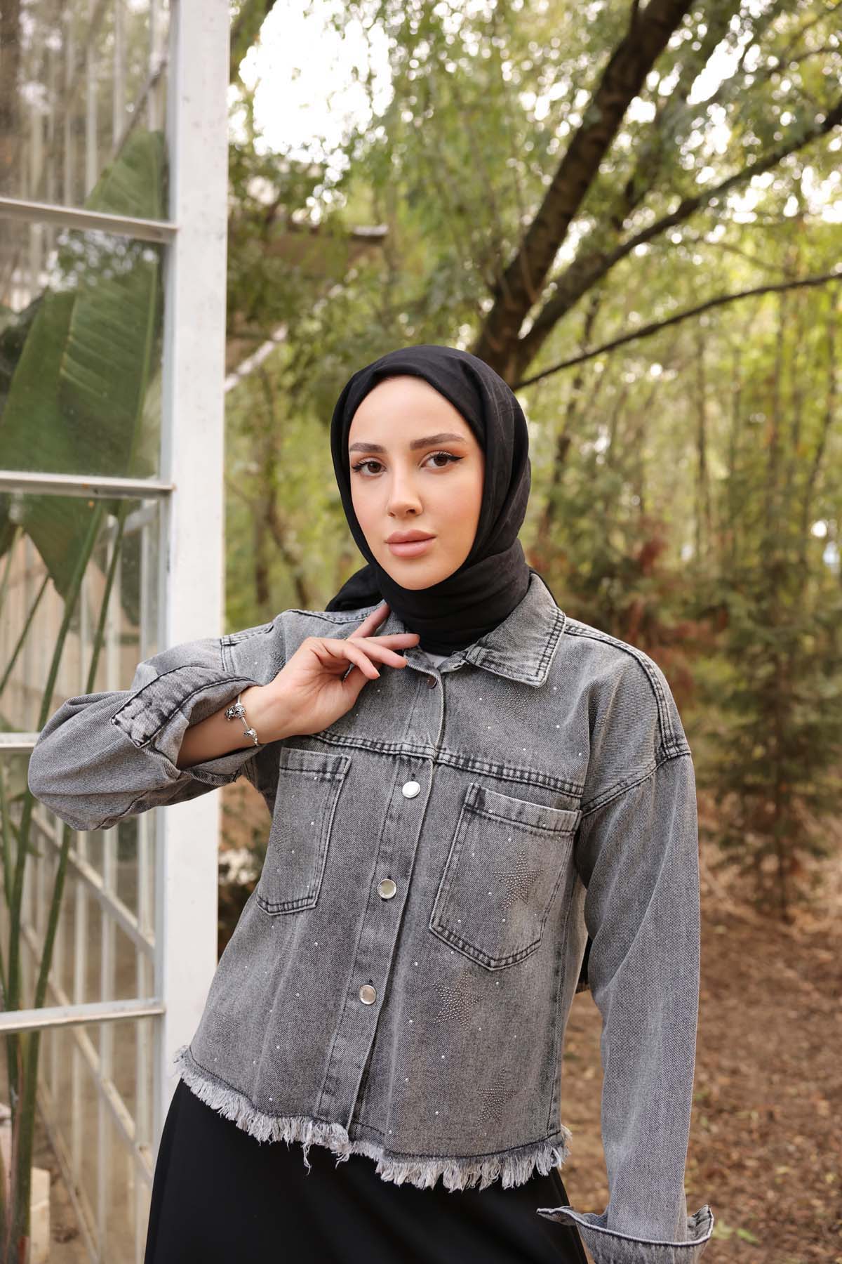 Kot Yıldız Taşlı Kısa Hırka