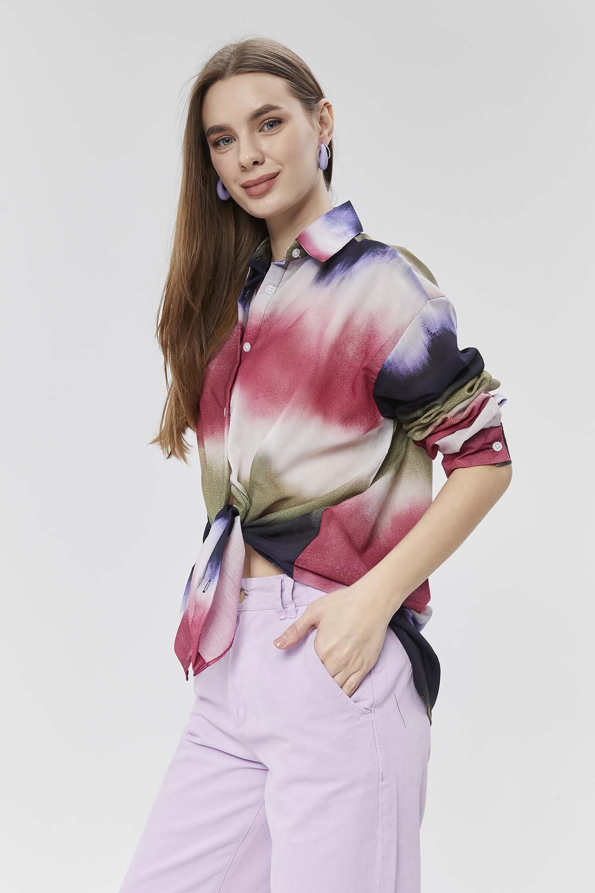 Batik Desen Geniş Kalıp Gömlek