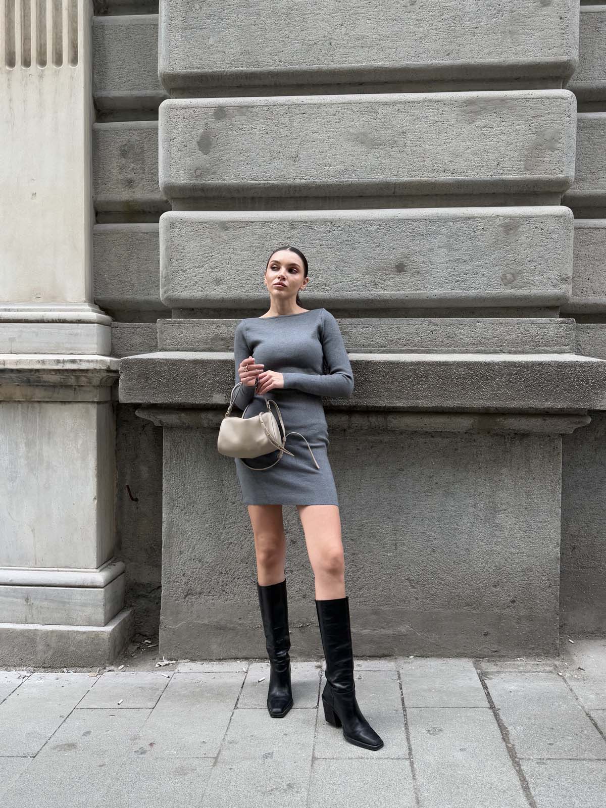 Korsman Kayık Yaka Elbise