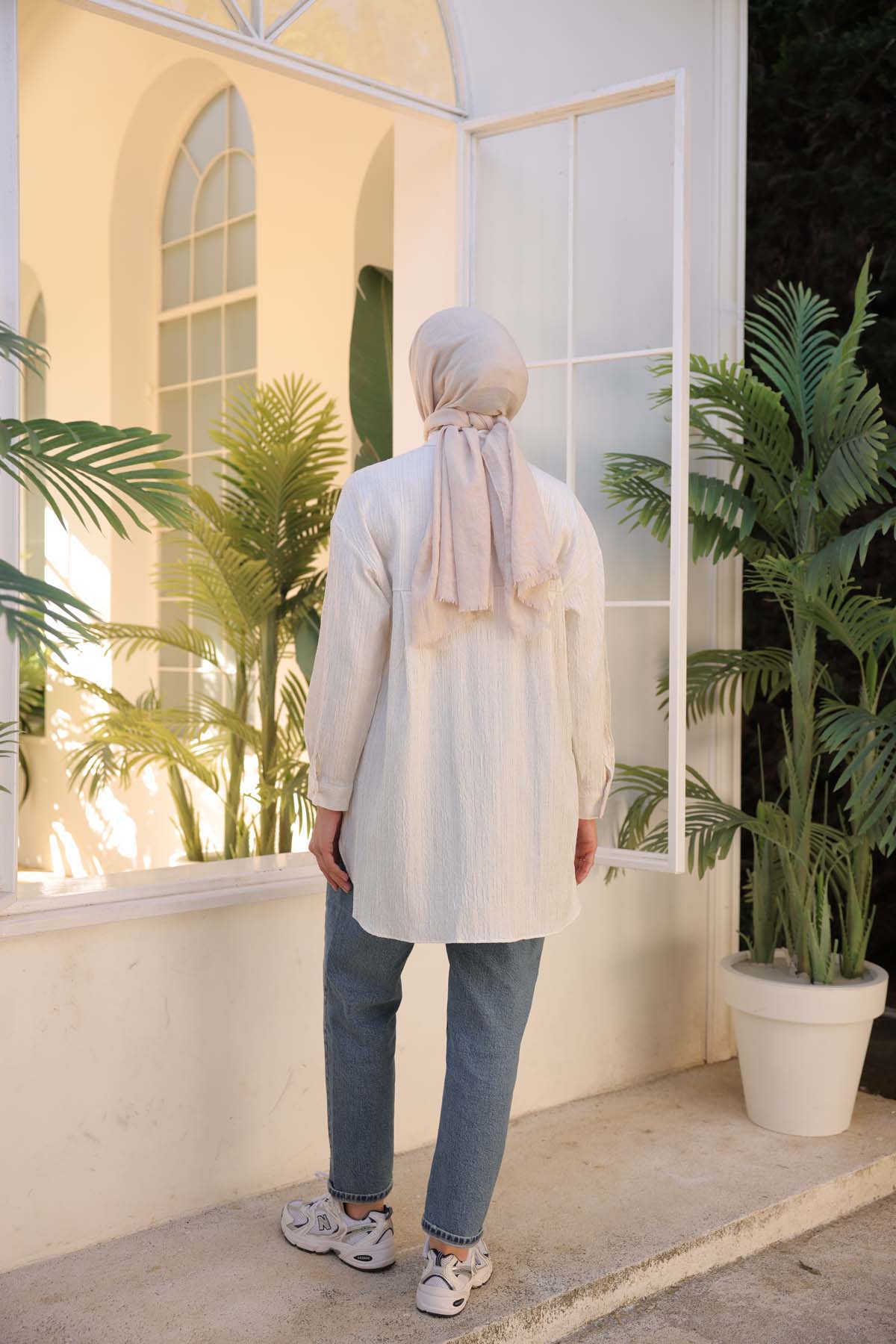 Klasik Dokuma Uzun Kollu Gömlek