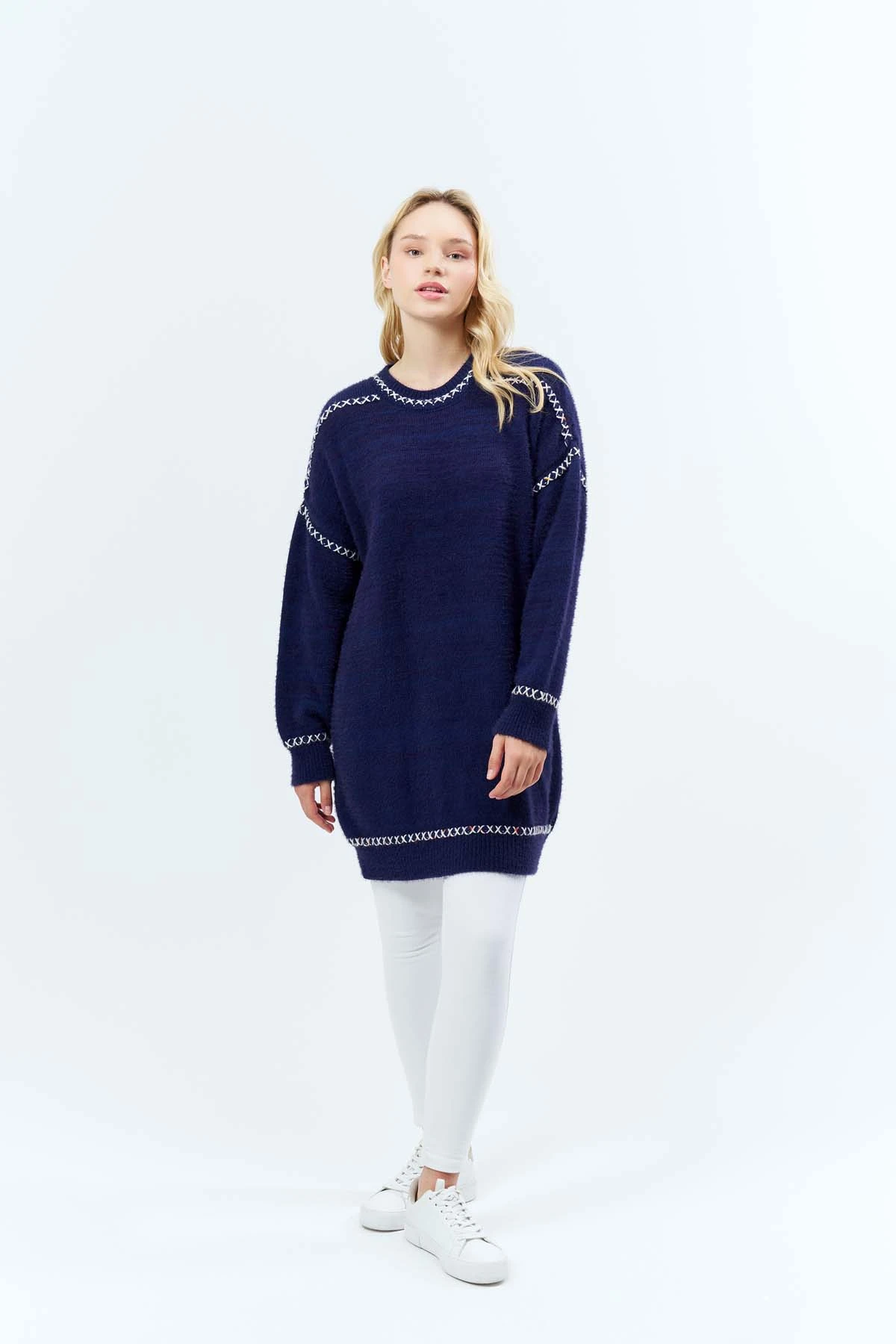 Kotonit Zikzak Desenli Tunik