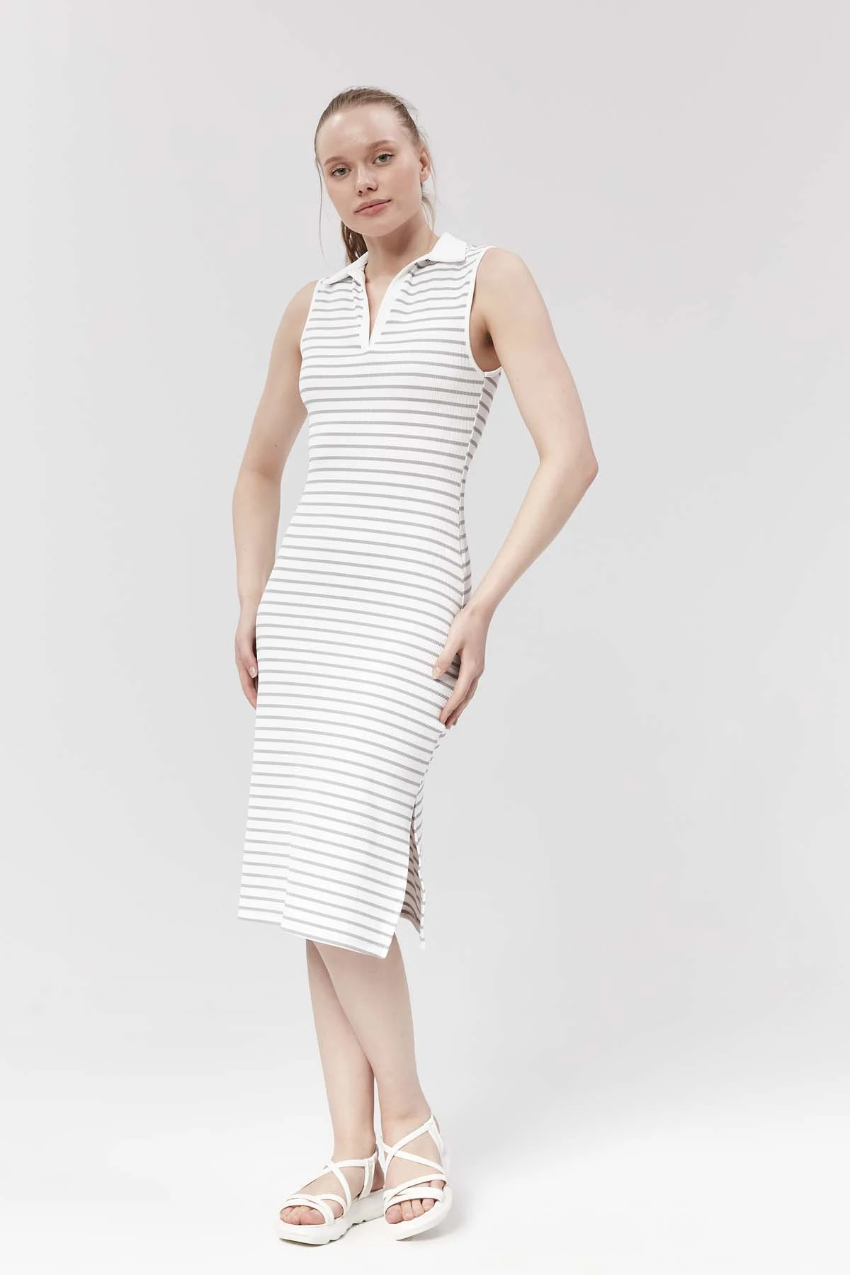 Polo Yakalı Sıfır  Kol Elbise