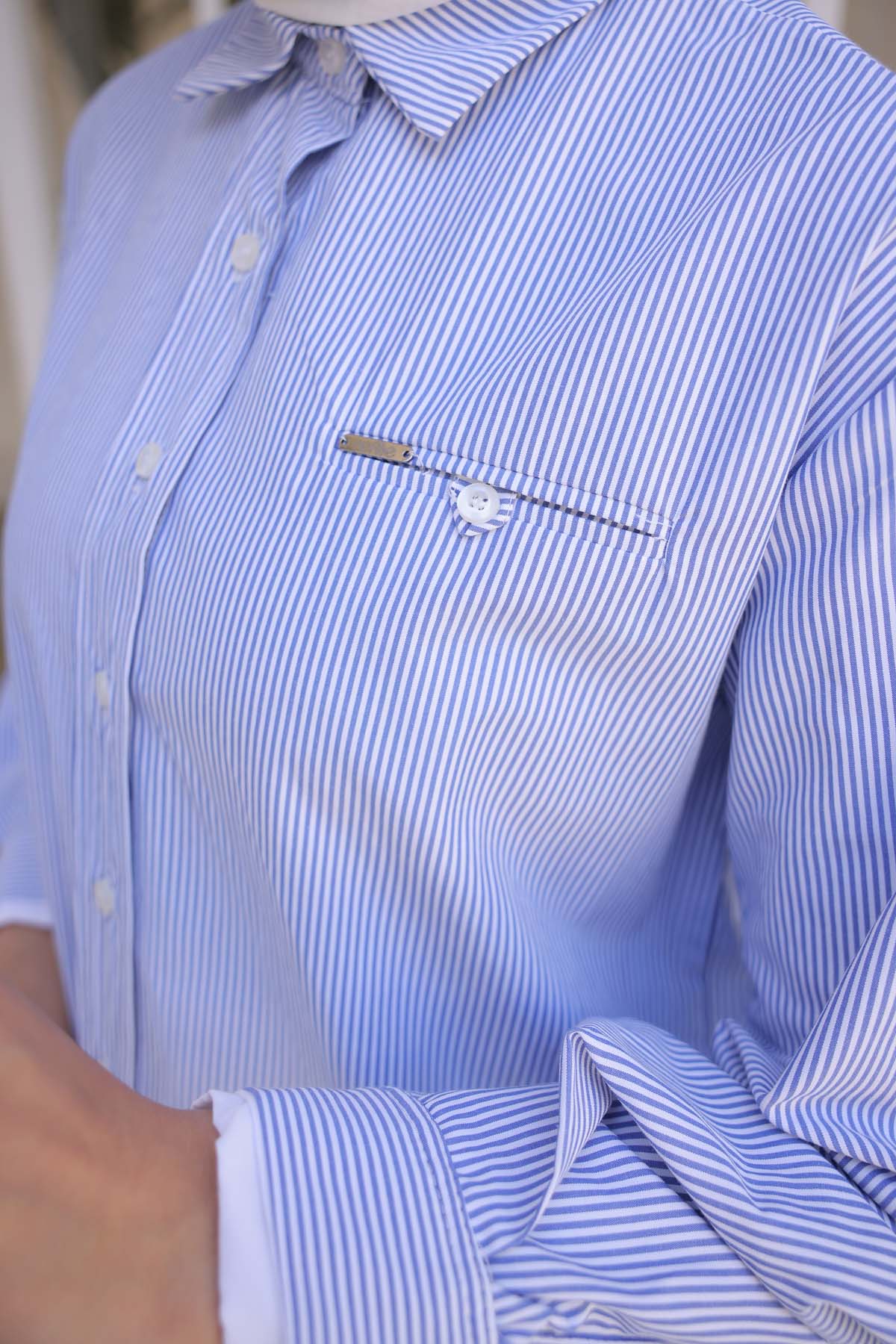 Çizgili Garnili Uzun Gömlek