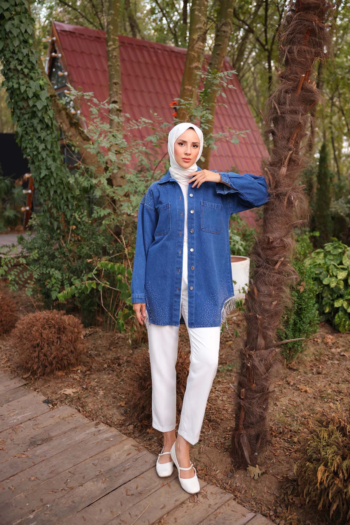 Kot Göğüs Cepli Etek Toru Püsküllü Hırka