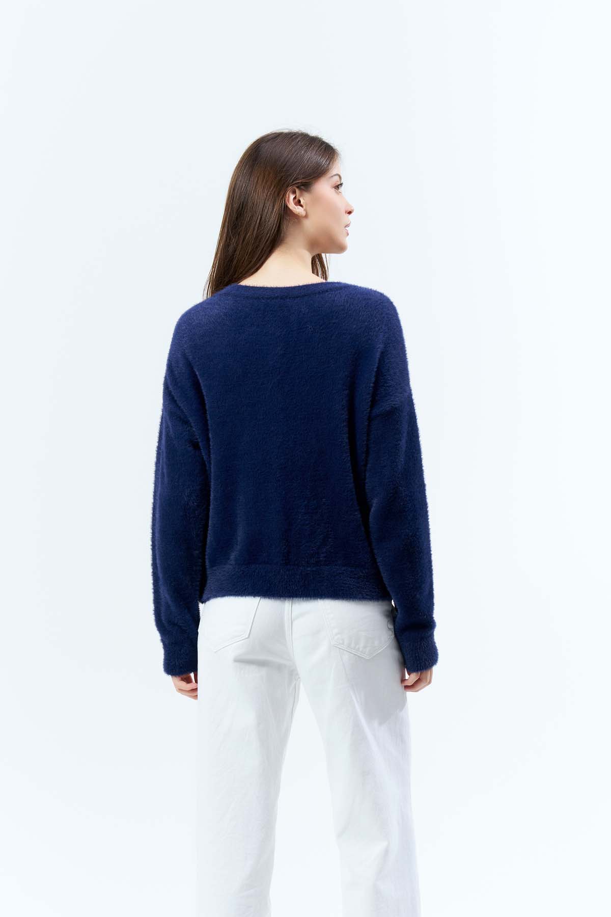 Angora İncili Düğmeli Kısa Ceket