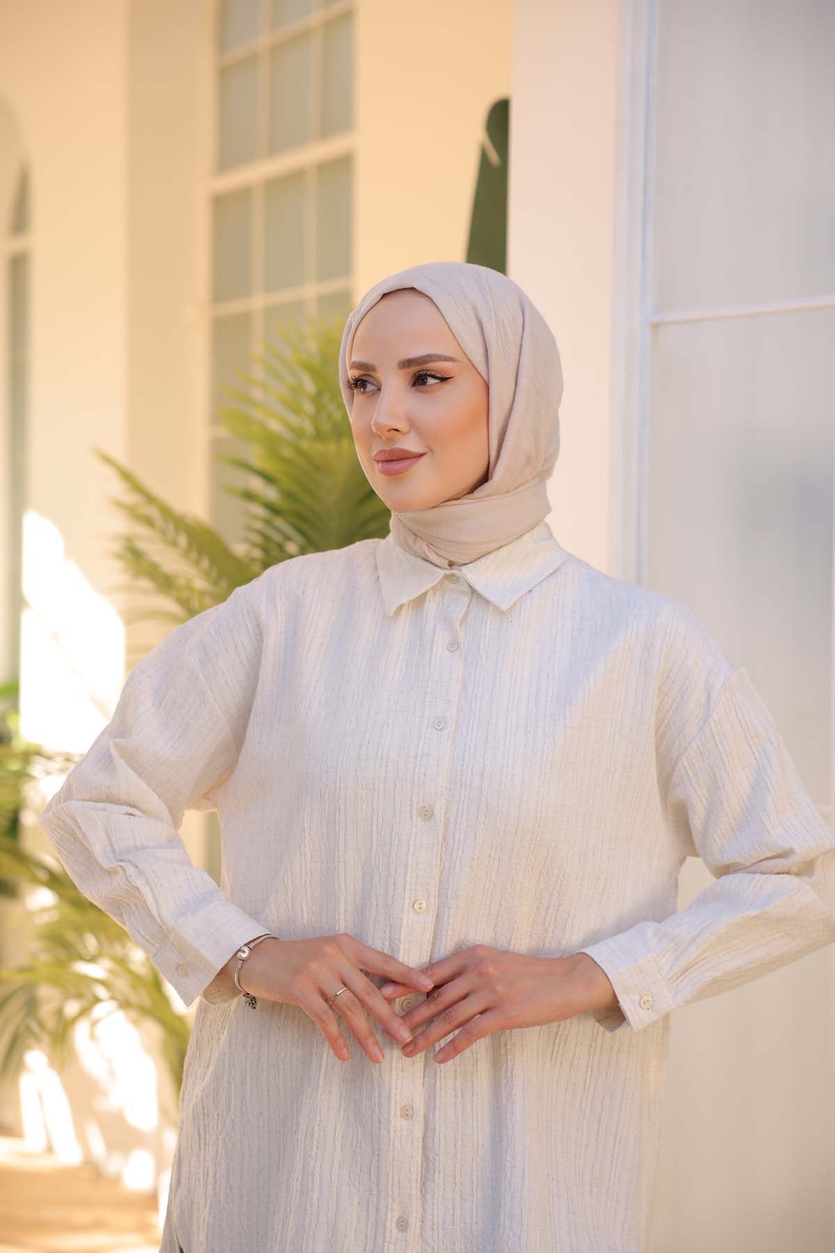 Klasik Dokuma Uzun Kollu Gömlek