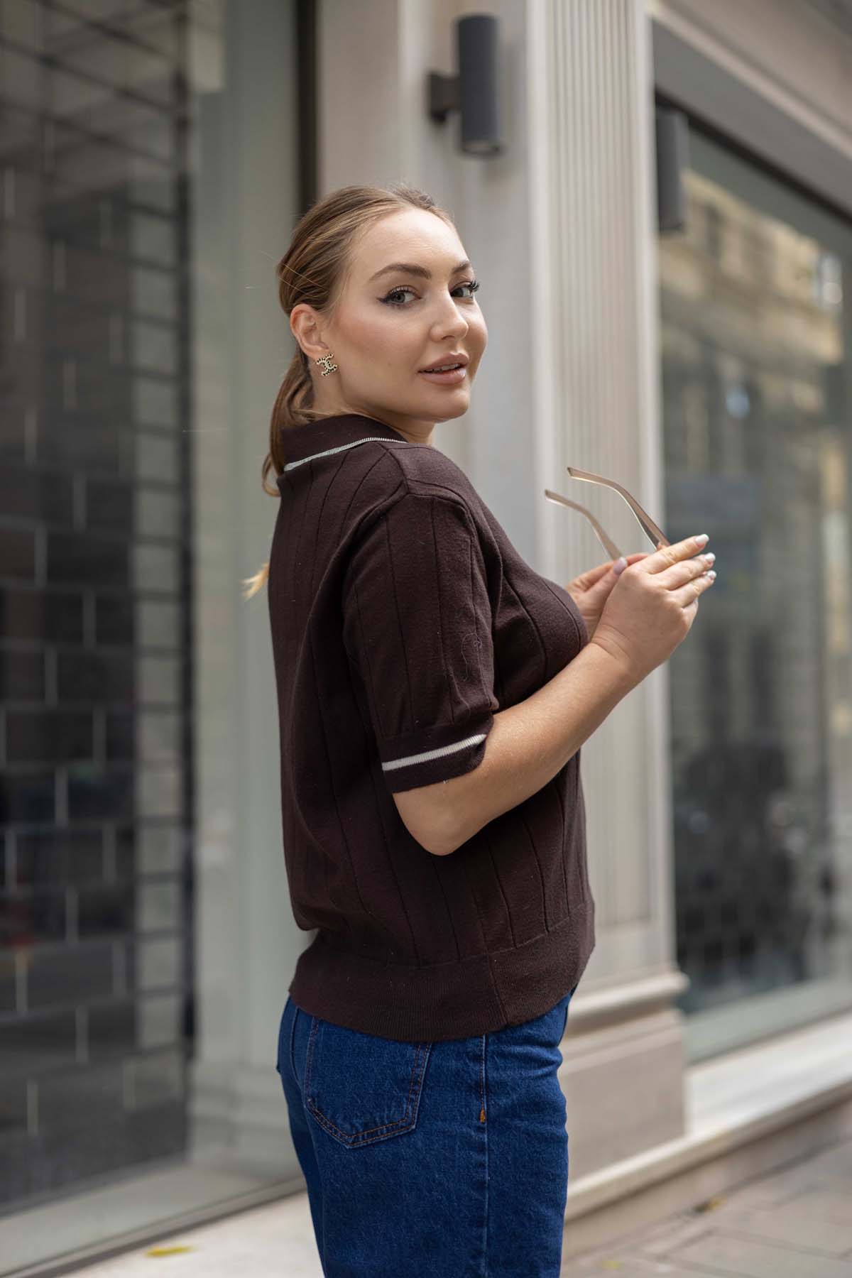 Sim Kırçıllı Korsman Gömlek Yaka Kazak