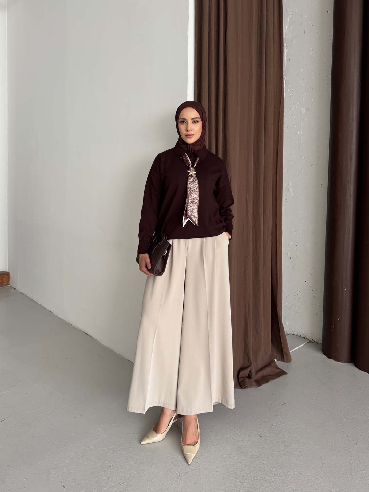 Korsman Gömlek Yaka Yırtmaçlı Kazak