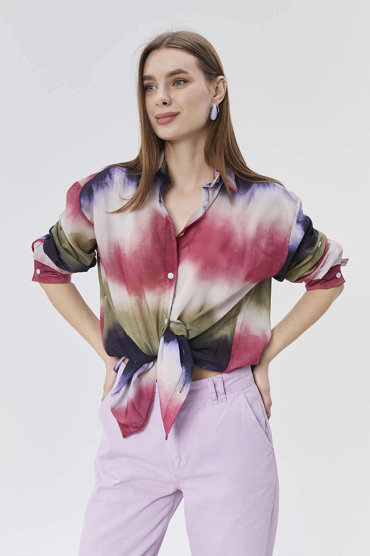 Batik Desen Geniş Kalıp Gömlek