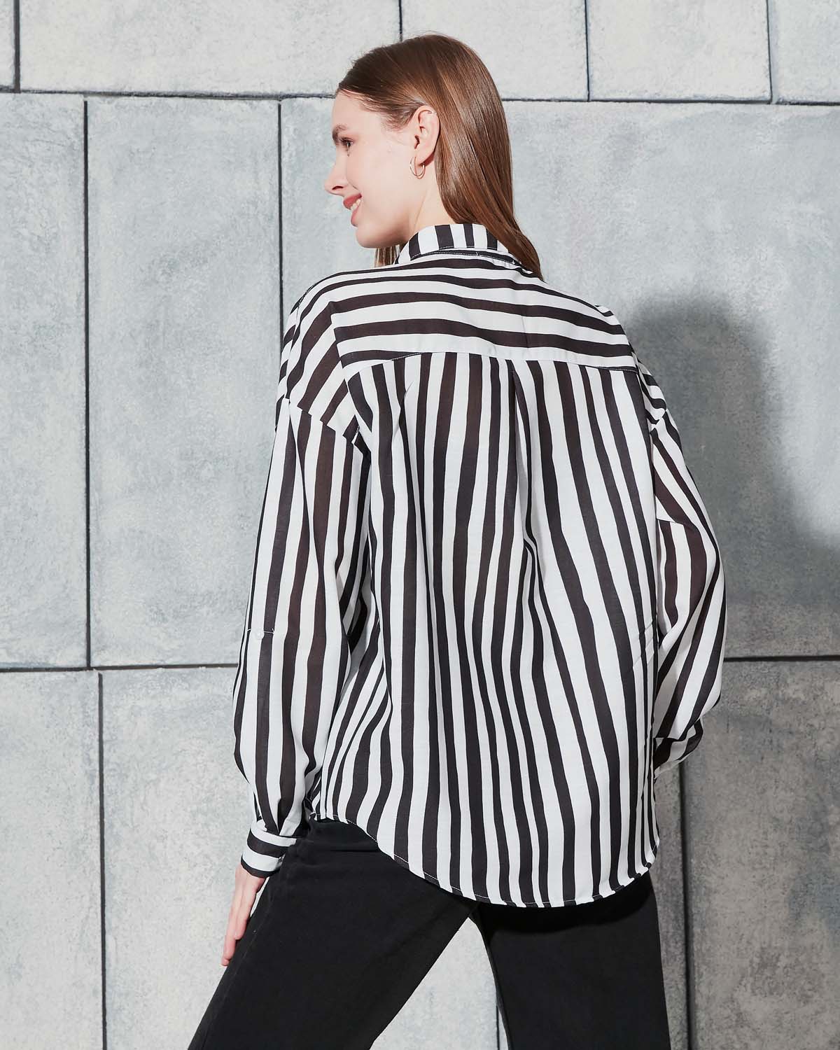 Çizgili Keten Gömlek