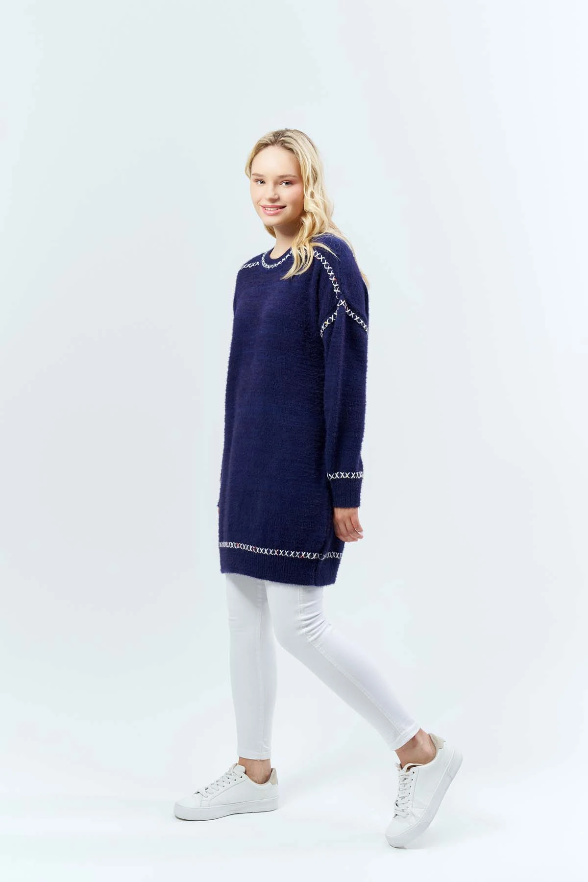 Kotonit Zikzak Desenli Tunik