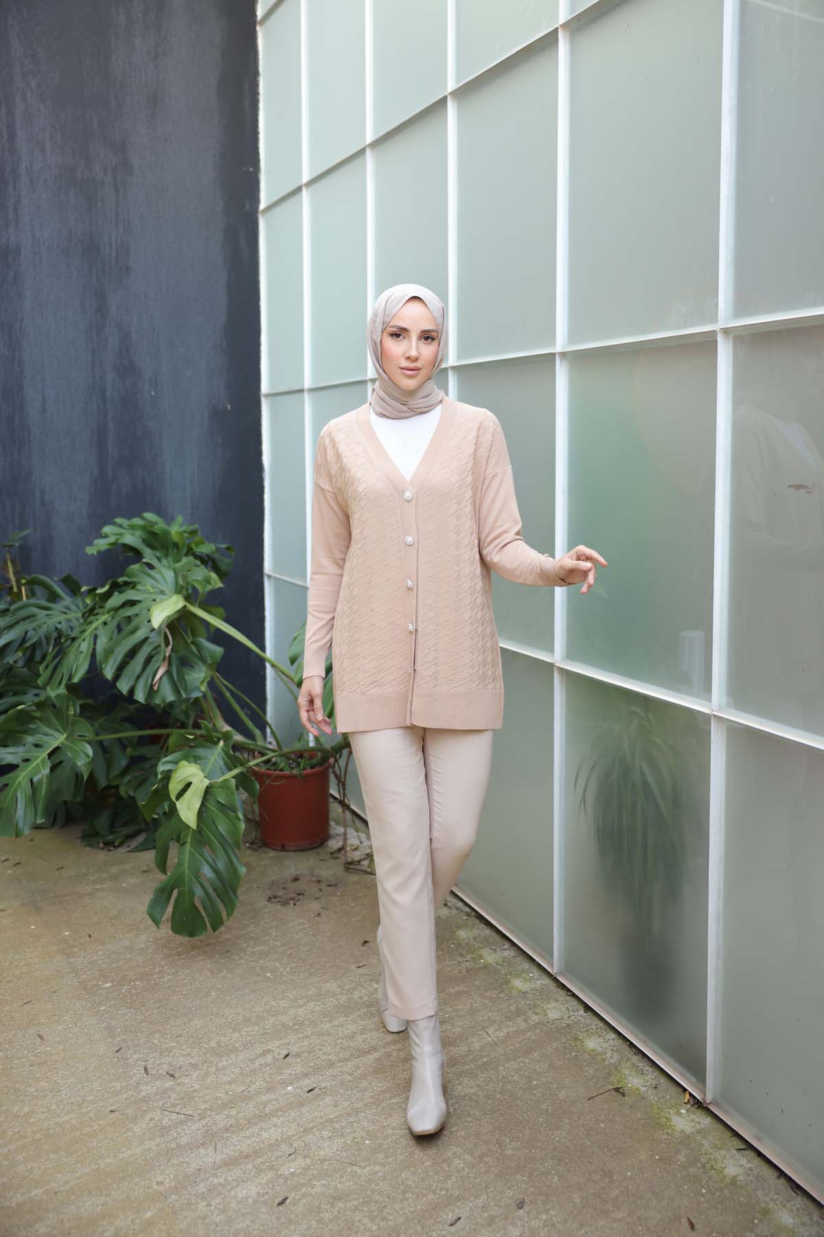 Merserize KazAyağı Desenli Ceket