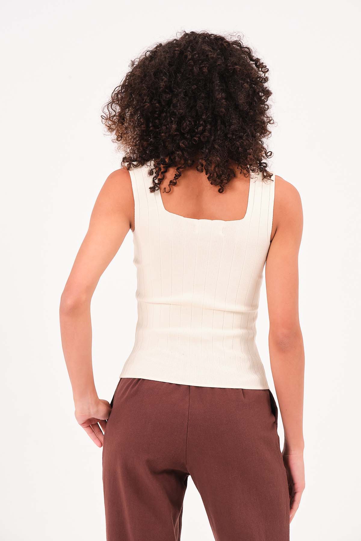 Fitilli Triko Bluz Atlet Crop