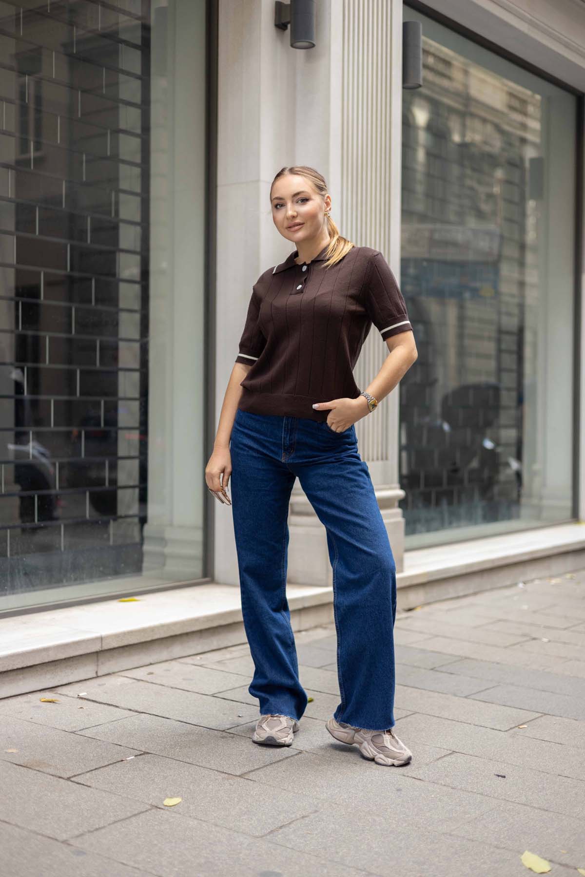 Sim Kırçıllı Korsman Gömlek Yaka Kazak