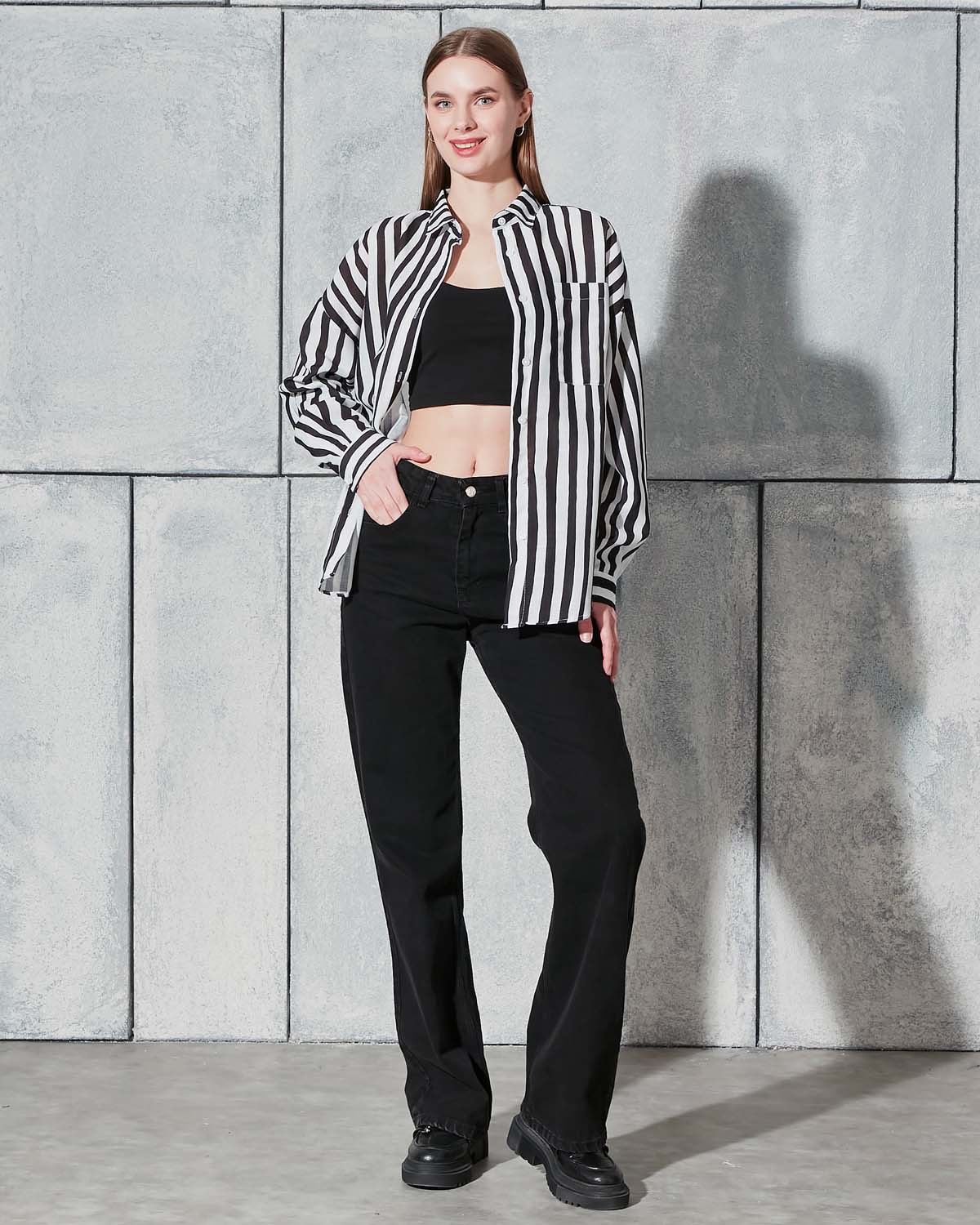 Çizgili Keten Gömlek