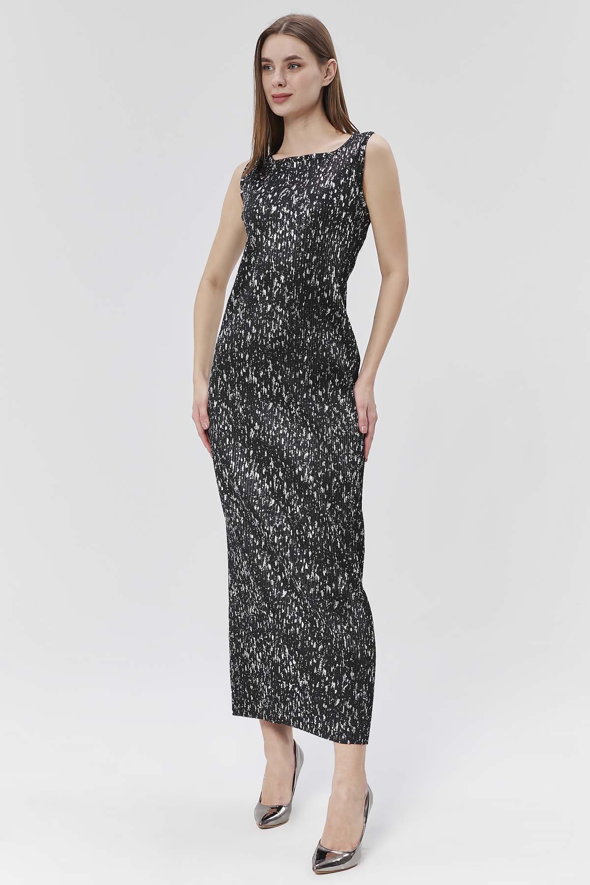 Fırça Varalık Uzun Elbise