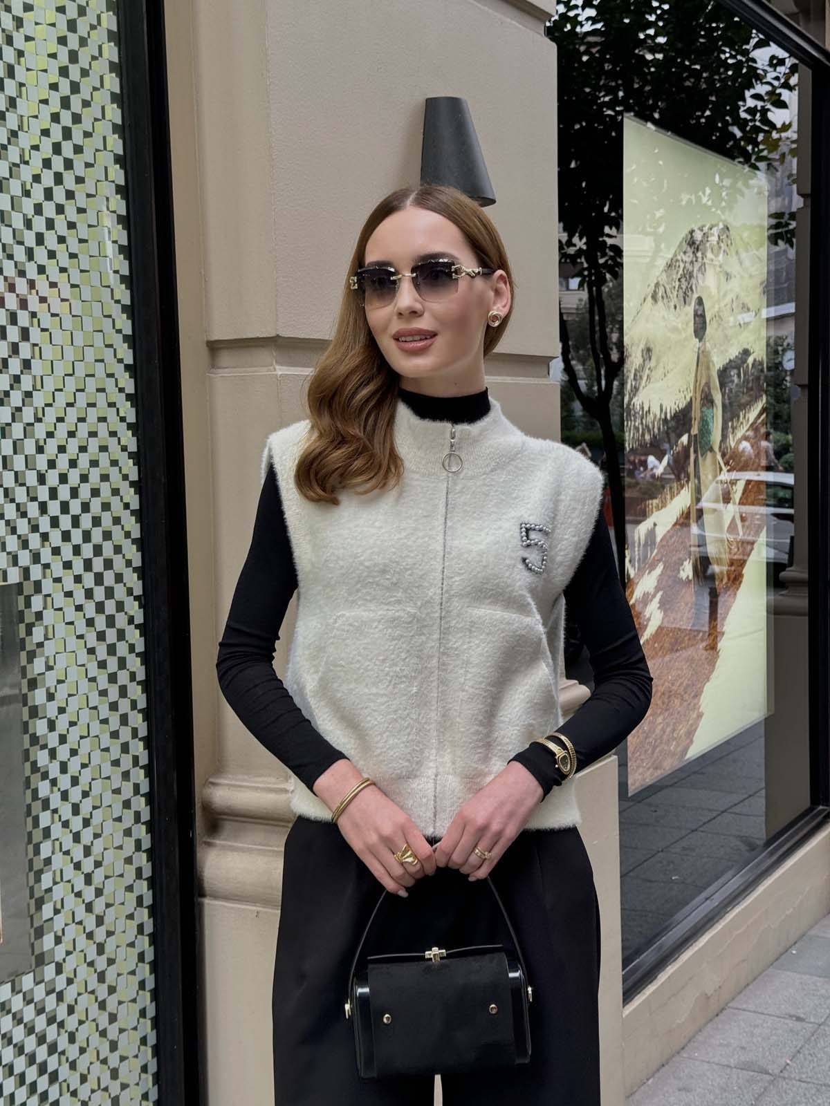 Angora Fermuarlı Yelek